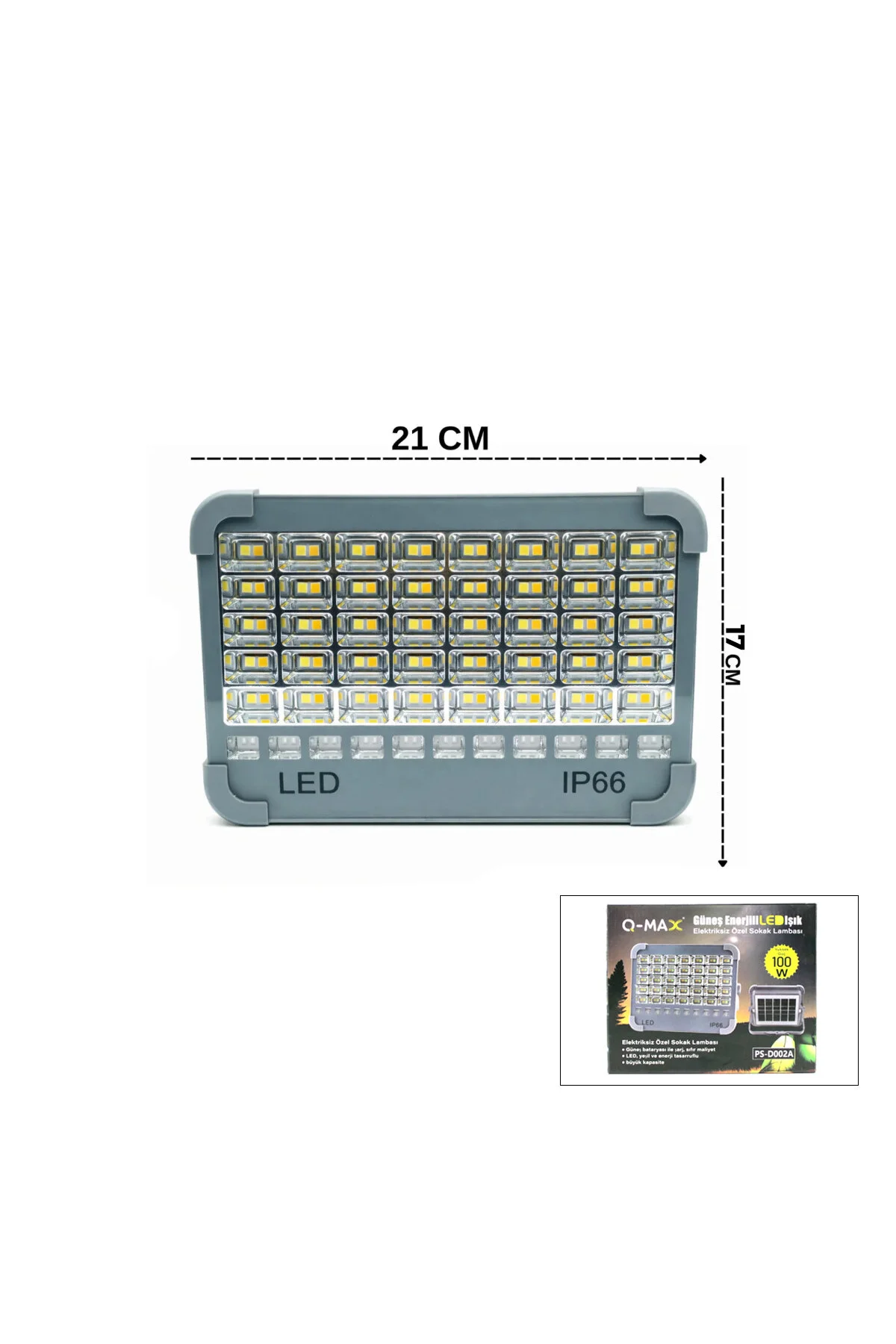 IP66 GÜNEŞ ENERJİLİ LED IŞIK SOLAR PROJEKTÖR - POWERBANK ÇAKARLI KAMP - DIŞ MEKAN PS-D002A (4741)