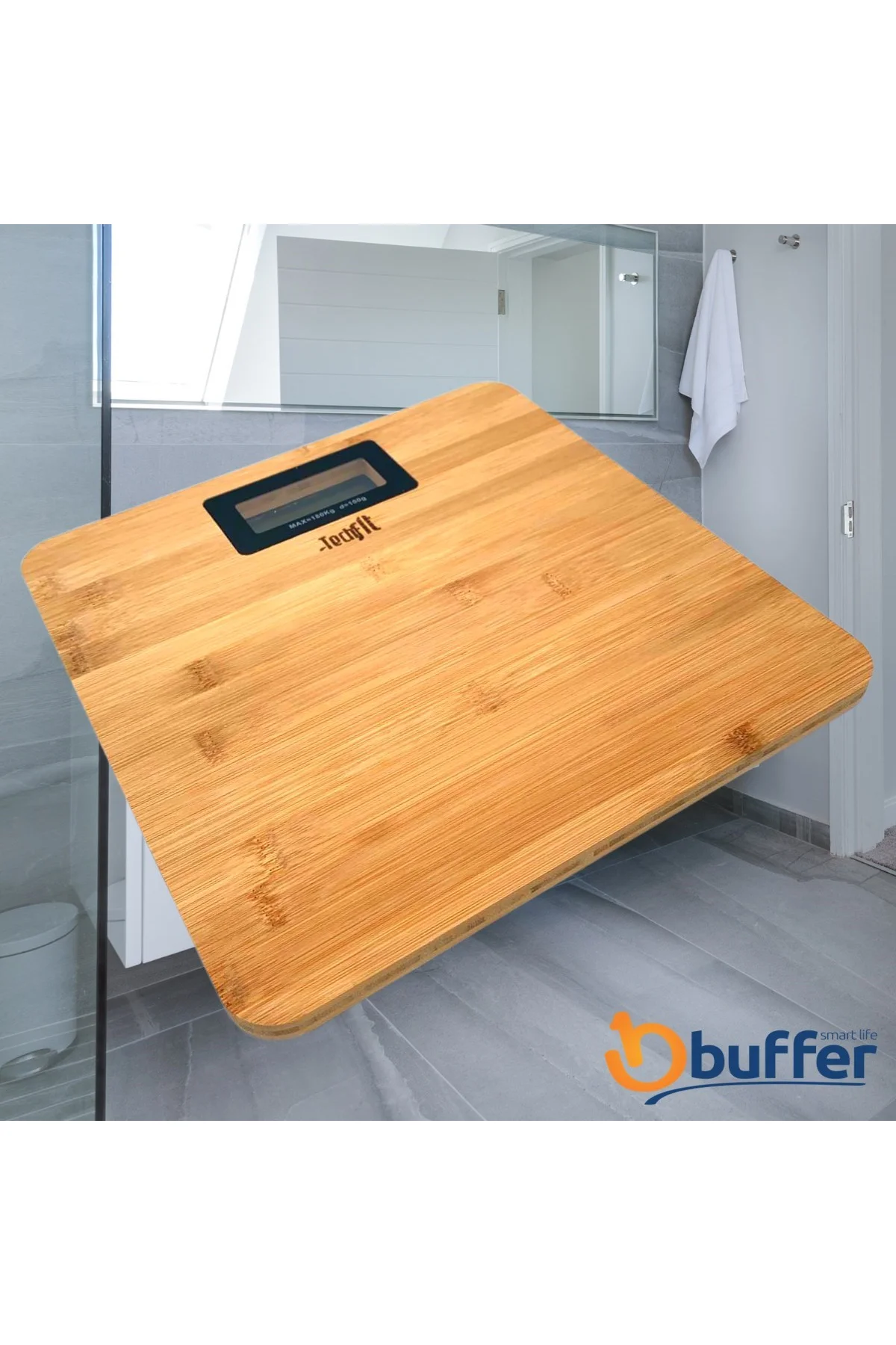 Techfit Bambu Banyo Baskülü Yüksek Hassasiyetli Darbelere Dijital Dayanıklı Terazi Tf 1065 Max 180kg - Just Cheap Store Görsel 5