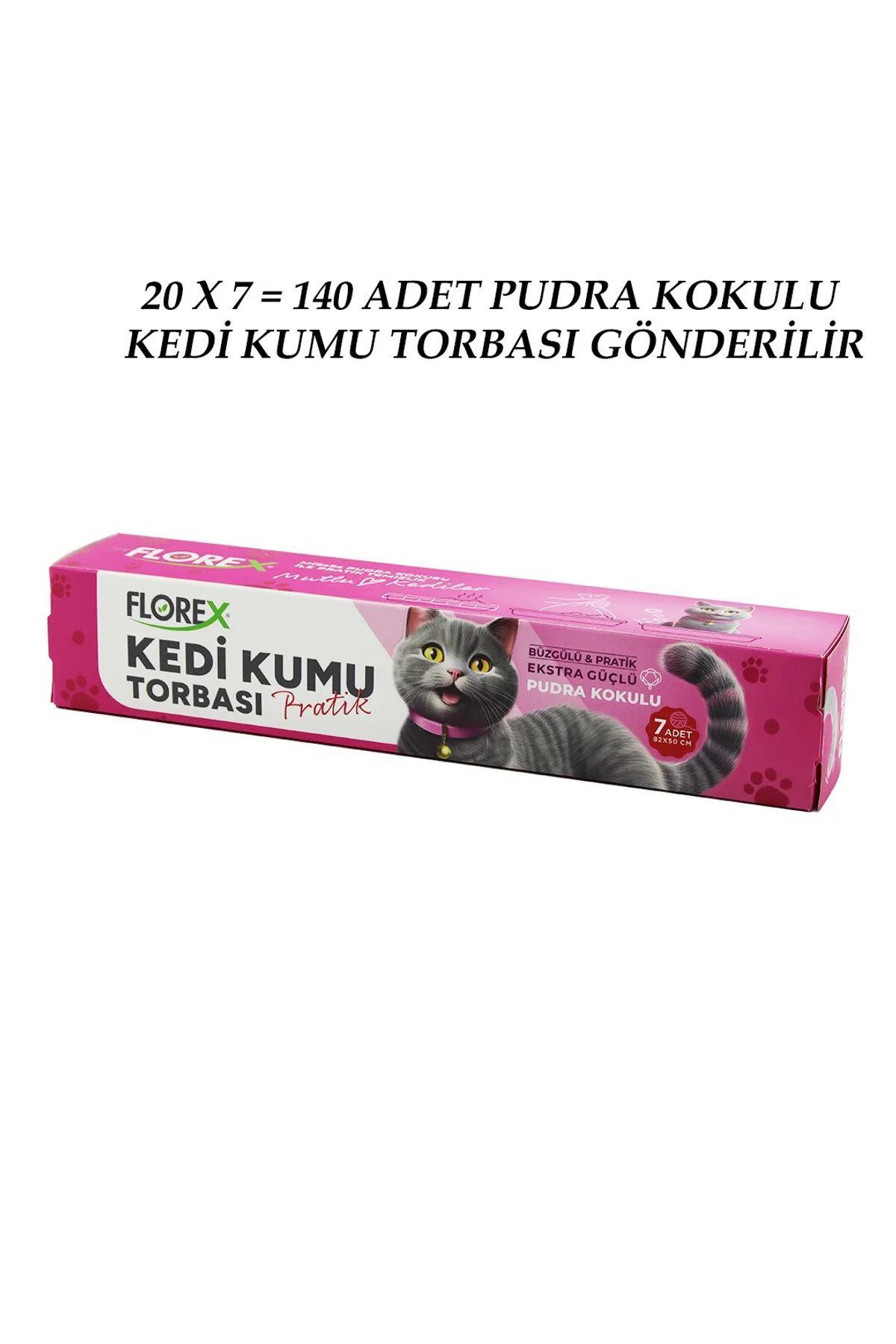 140 ADET KEDİ - EVCİL HAYVAN KUMU TORBASI PRATİK PUDRA KOKULU BÜZGÜLÜ - EXTRA GÜÇLÜ 82X50CM (4741) - Just Cheap Store Görsel 3