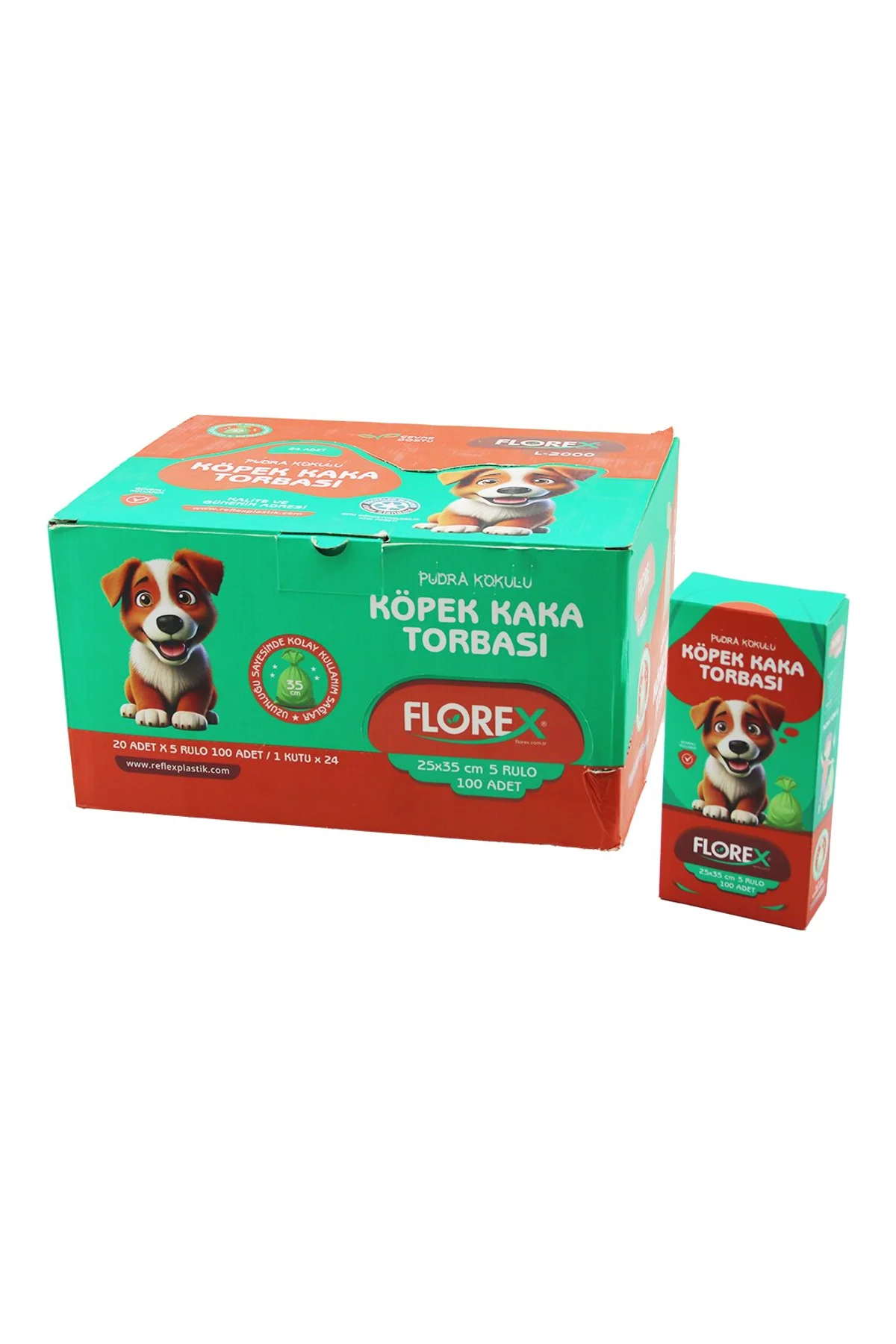 2400 ADET = 1 KOLİ KÖPEK - EVCİL HAYVAN KAKA TORBASI PUDRA KOKULU - 25X35CM (4741)