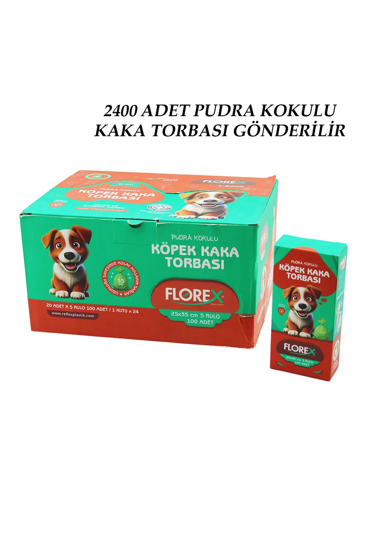 2400 ADET = 1 KOLİ KÖPEK - EVCİL HAYVAN KAKA TORBASI PUDRA KOKULU - 25X35CM (4741) - Just Cheap Store Görsel 3