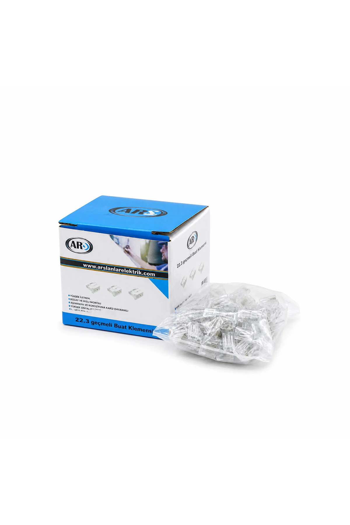 100 ADET 2Lİ 2X2.5 KABLO GEÇMELİ MANDALLI BUAT KLEMENSİ (4741)