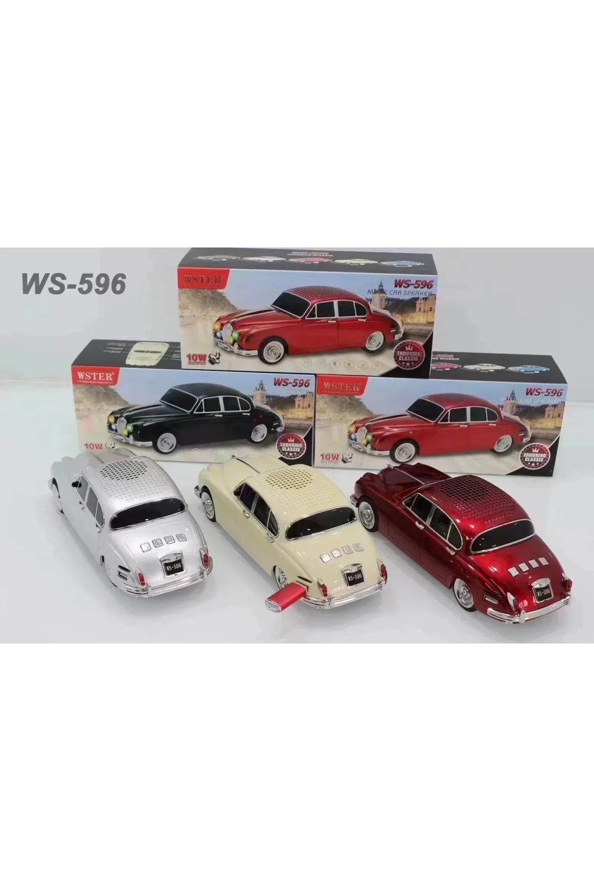 WS-596 Araba Görünümlü Kablosuz Bluetooth Hoparlör Siyah (4741) - Just Cheap Store Görsel 2