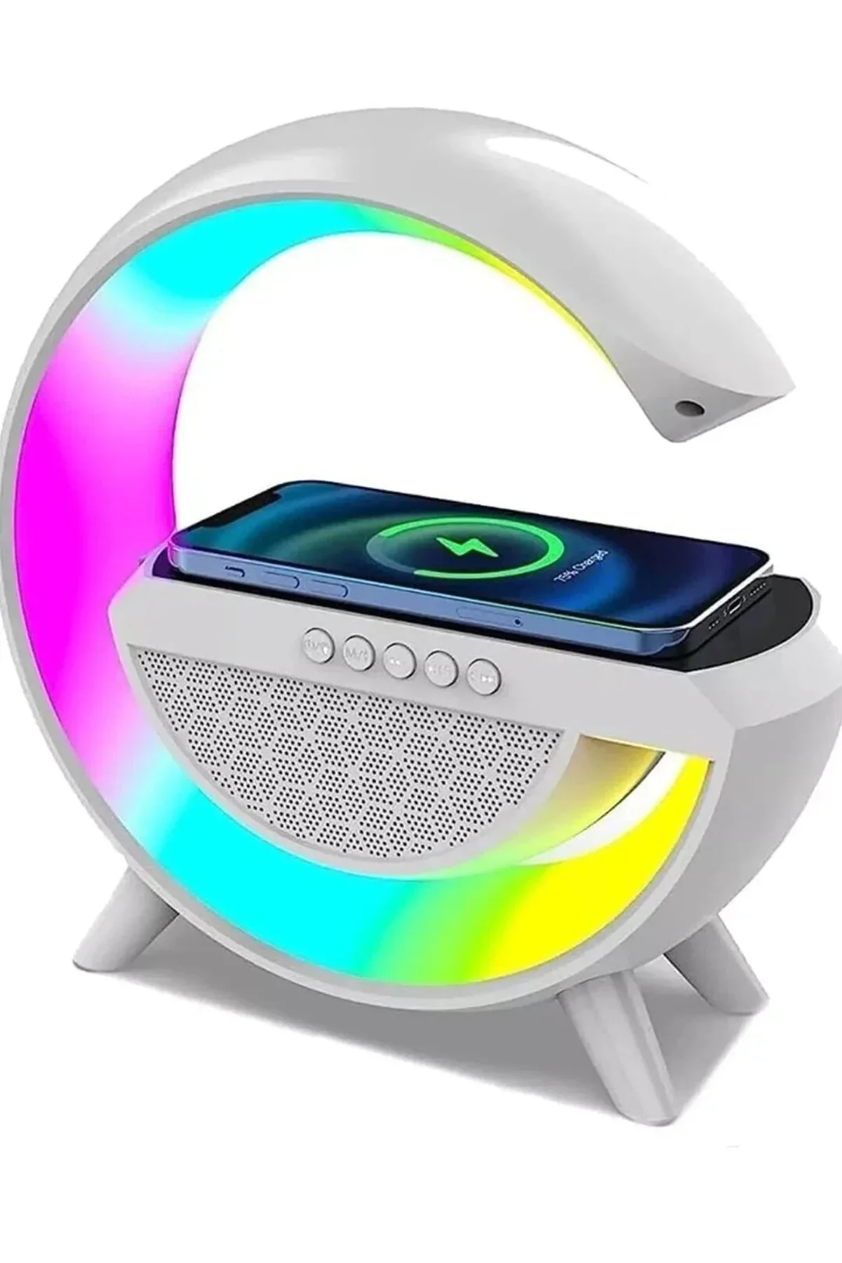 Kablosuz Telefon Şarj Bluetooth Hoparlör Istasyonu Ses Rgb Atmosfer Gece Işık Bt-2301 (4741) - Just Cheap Store Görsel 3