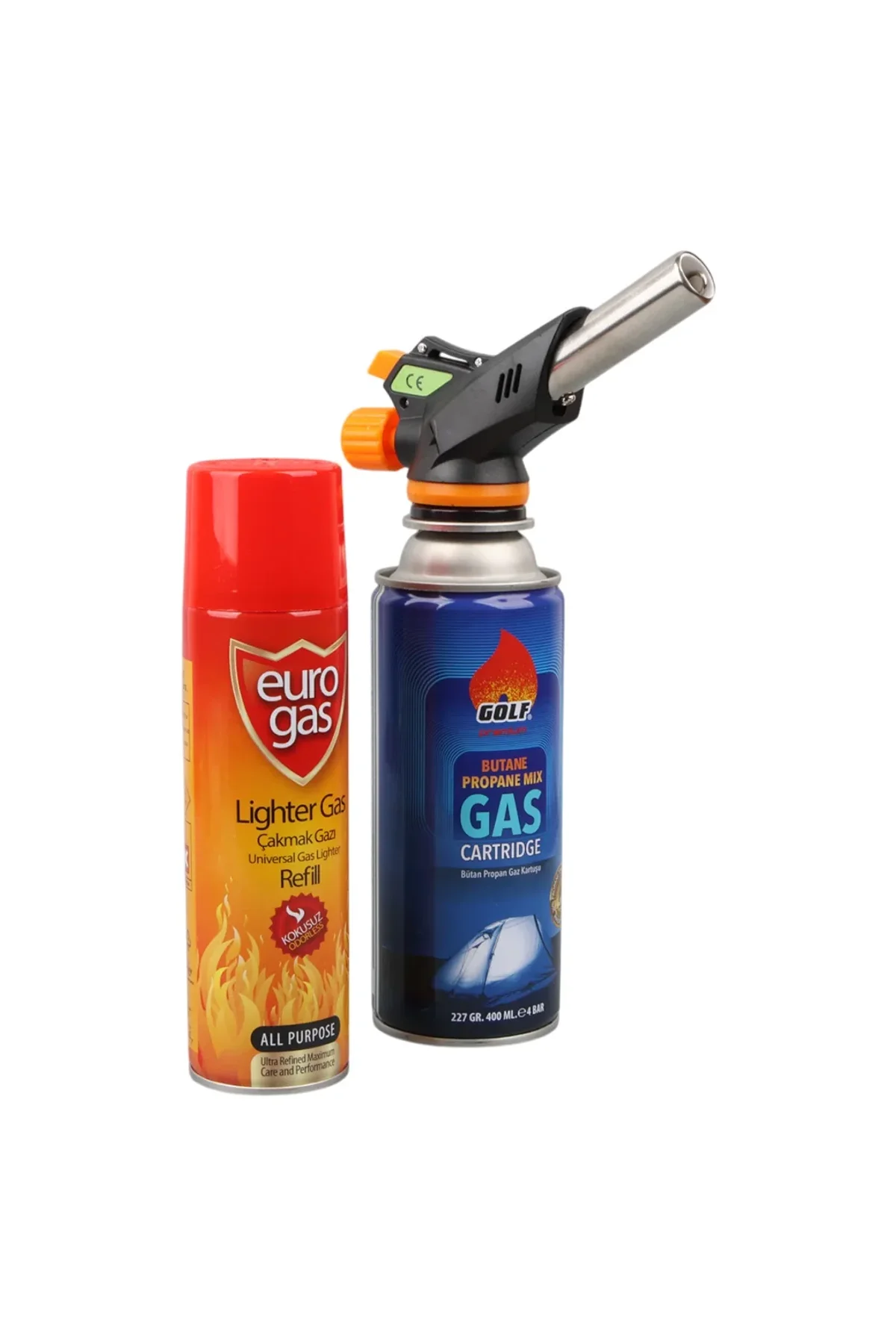 3 Parça Profesyonel Pürmüz Seti Pürmüz Torch Çakmak Başlık- Kamp Gazı 400ml- Çakmak Gazı 270 (4741) - Just Cheap Store Görsel 2