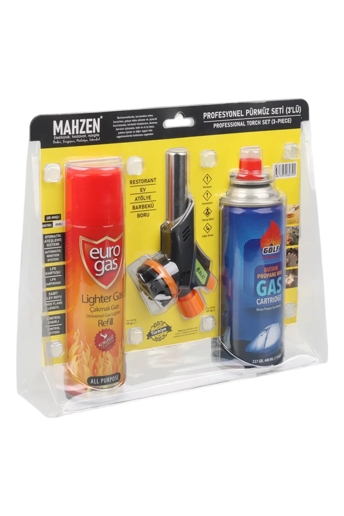 3 Parça Profesyonel Pürmüz Seti Pürmüz Torch Çakmak Başlık- Kamp Gazı 400ml- Çakmak Gazı 270 (4741) - Just Cheap Store Görsel 4