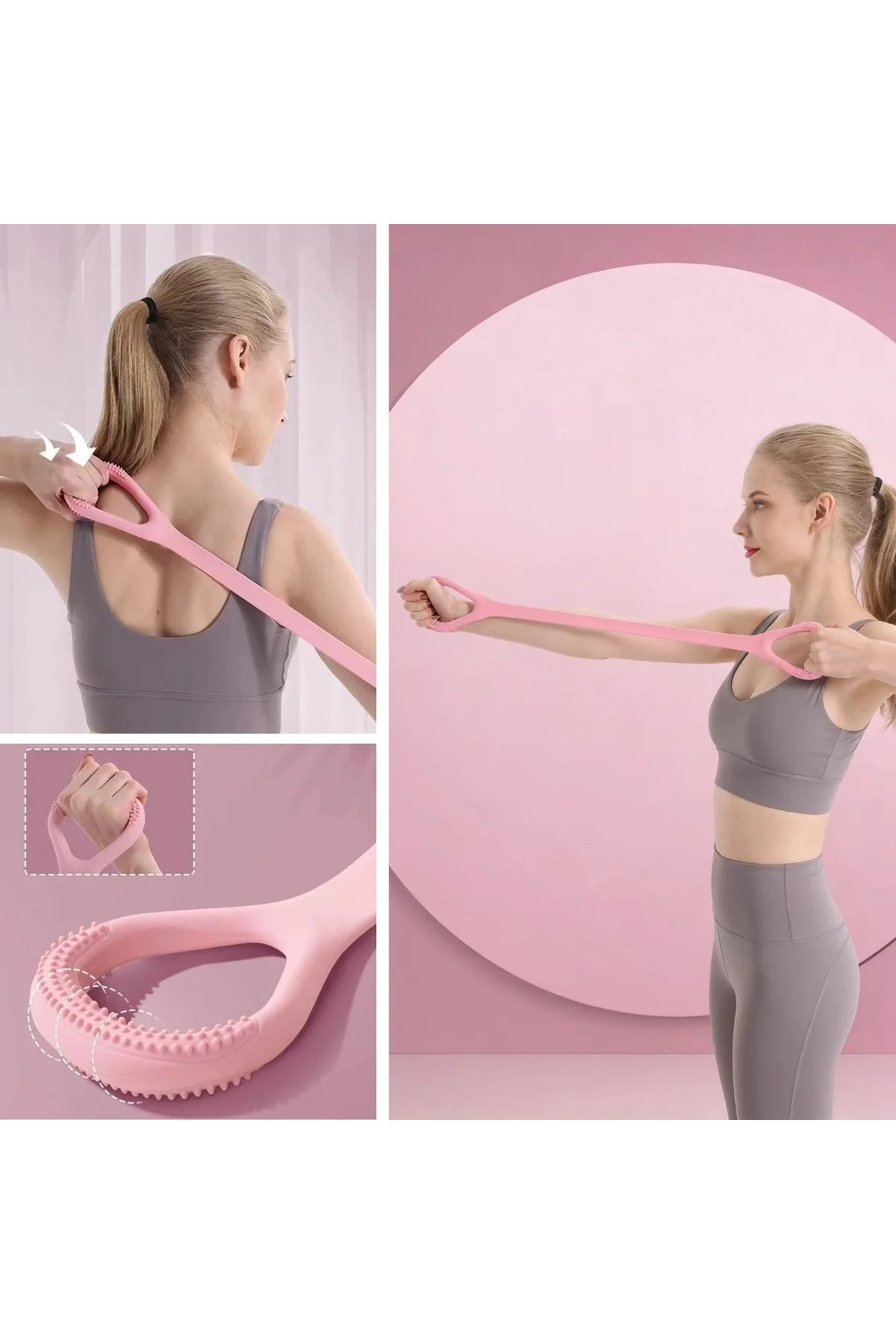 Silikon Pilates &amp;amp; Egzersiz Direnç Bandı – Yoga, Aerobik, Squat ve Spor İçin Çok Amaçlı Fitne - Just Cheap Store Görsel 2