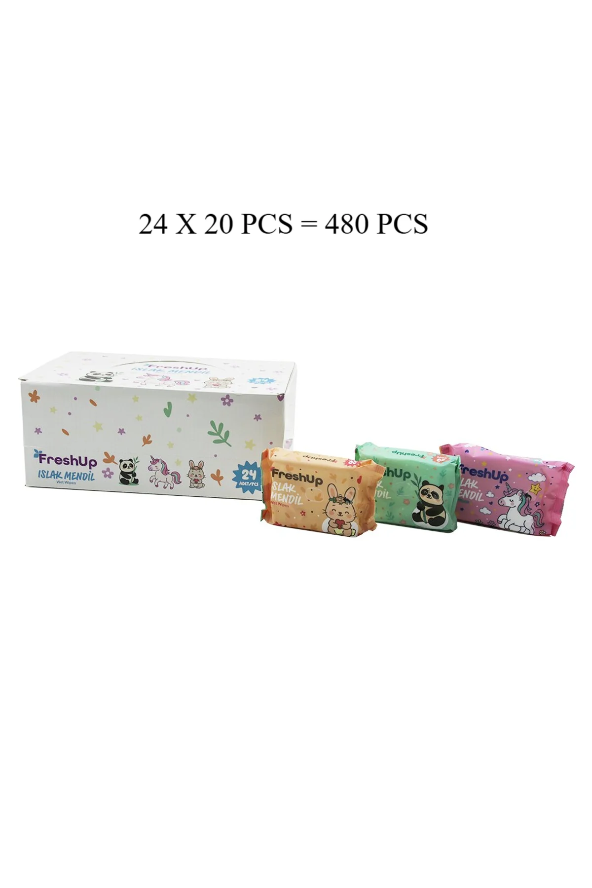 FRESHUP MİNİ 24X20PCS = 480 PCS CEP ISLAK MENDİL MİX (4741)