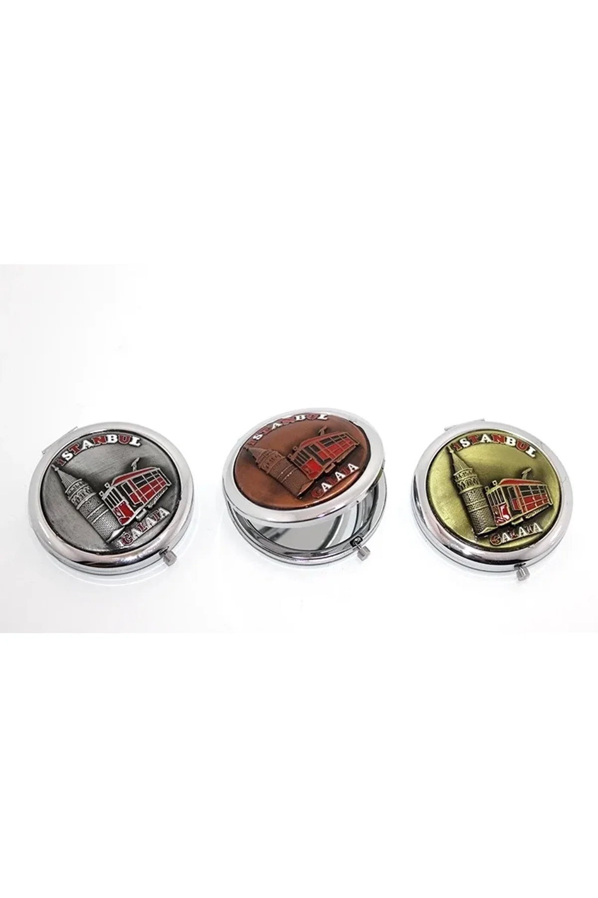 Metal İstanbul Temalı Yöresel Kabartmalı El Aynası 2alk111 - Just Cheap Store Görsel 2