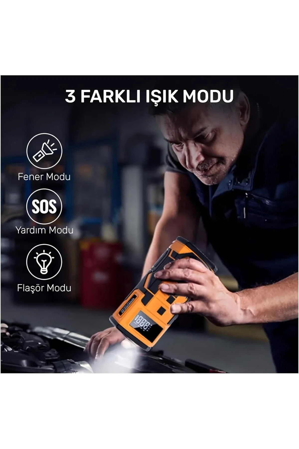 4in1 10.000mAh Akü Takviyeli, Powerbanklı Reflektörlü (4741) - Just Cheap Store Görsel 5
