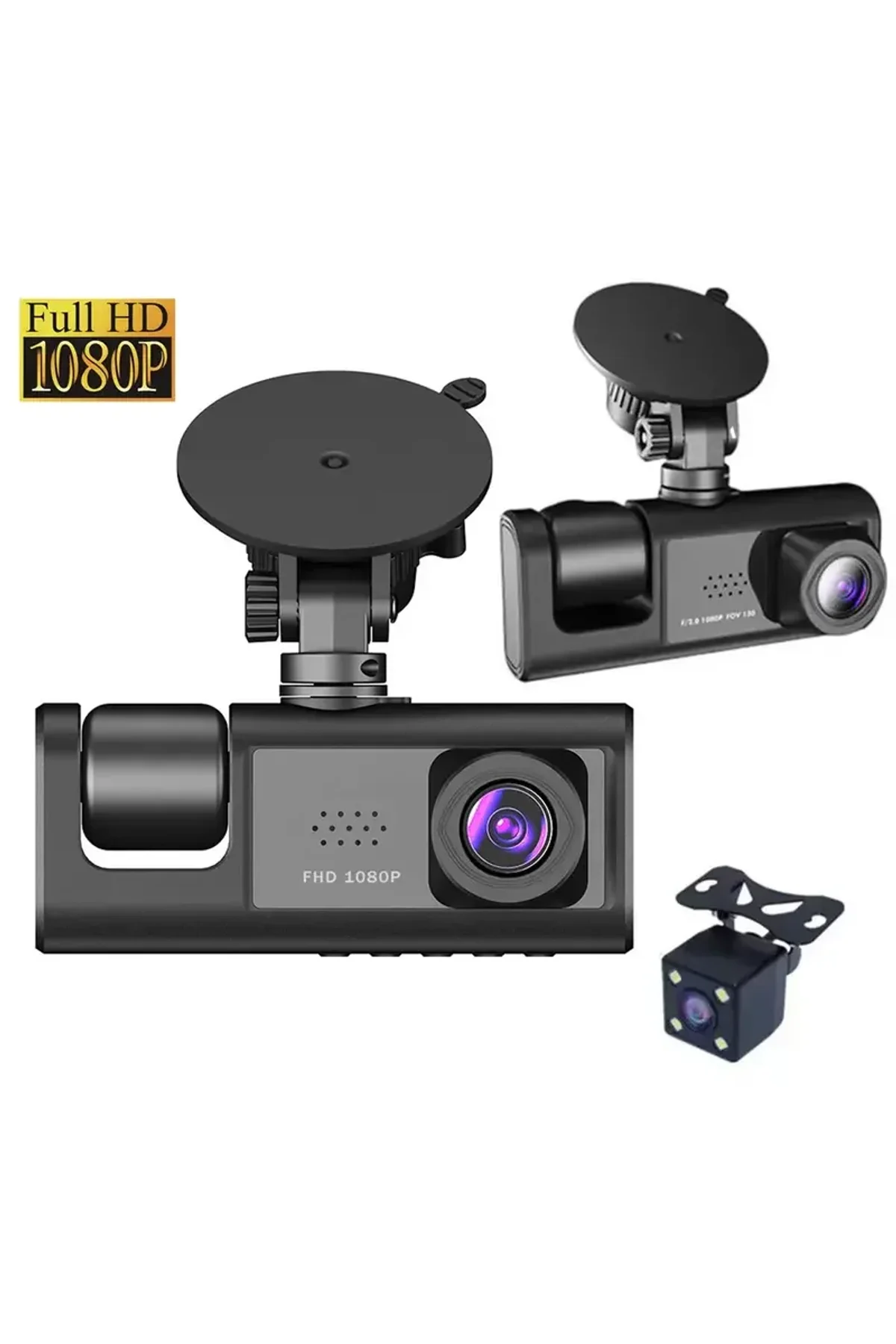 Araç Araba Kamerasi Black Box Traffic Recorder 3 Kameralı (4741)
