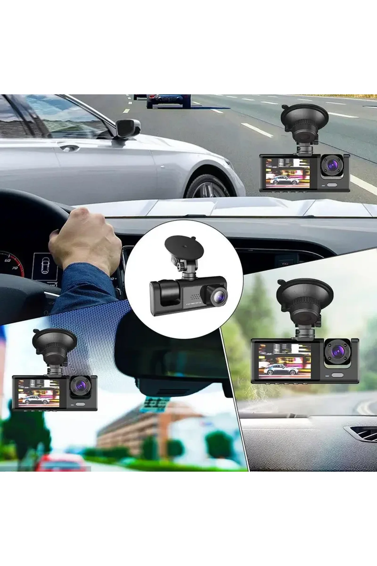 Araç Araba Kamerasi Black Box Traffic Recorder 3 Kameralı (4741) - Just Cheap Store Görsel 2