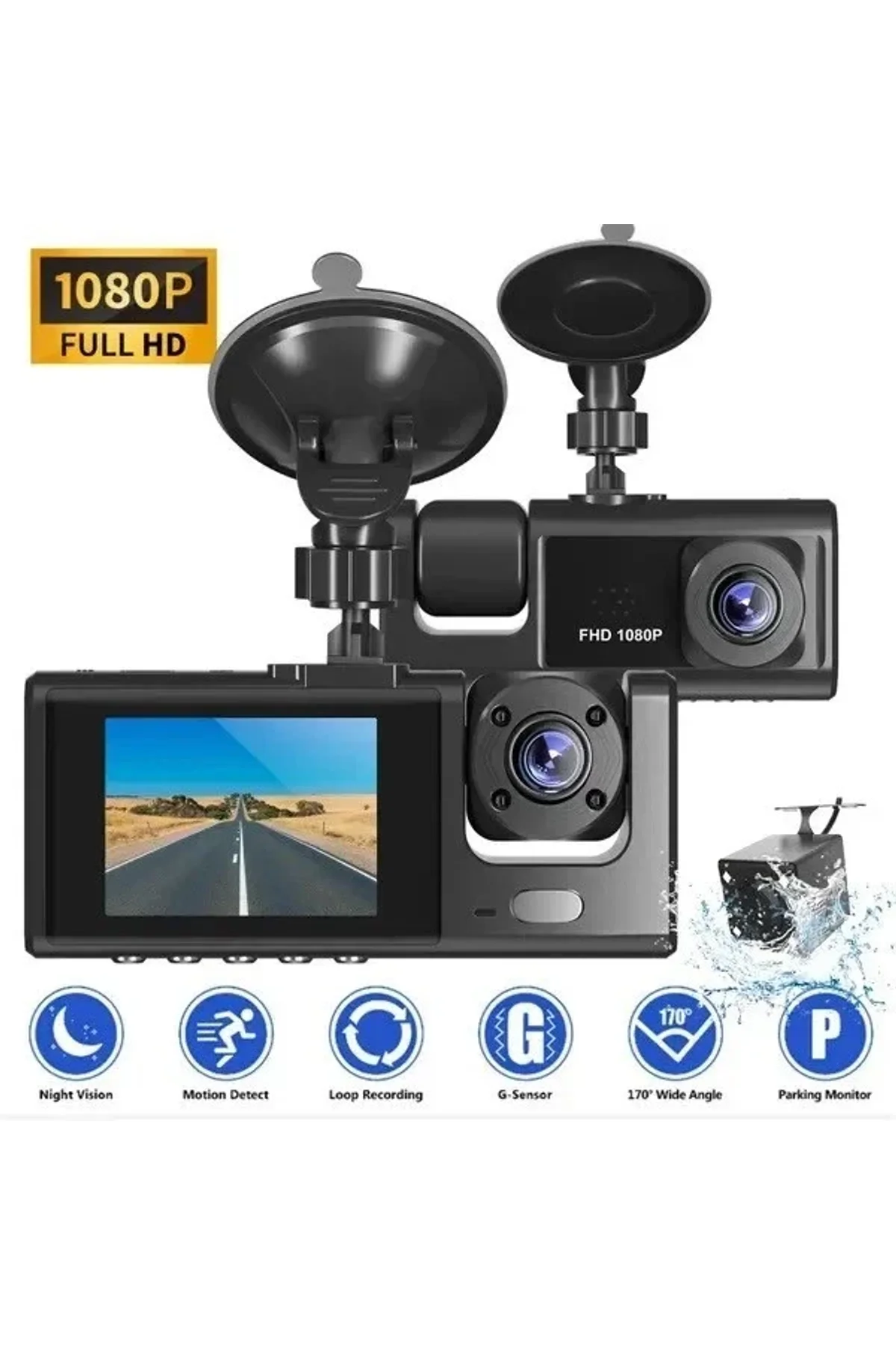 Araç Araba Kamerasi Black Box Traffic Recorder 3 Kameralı (4741) - Just Cheap Store Görsel 5