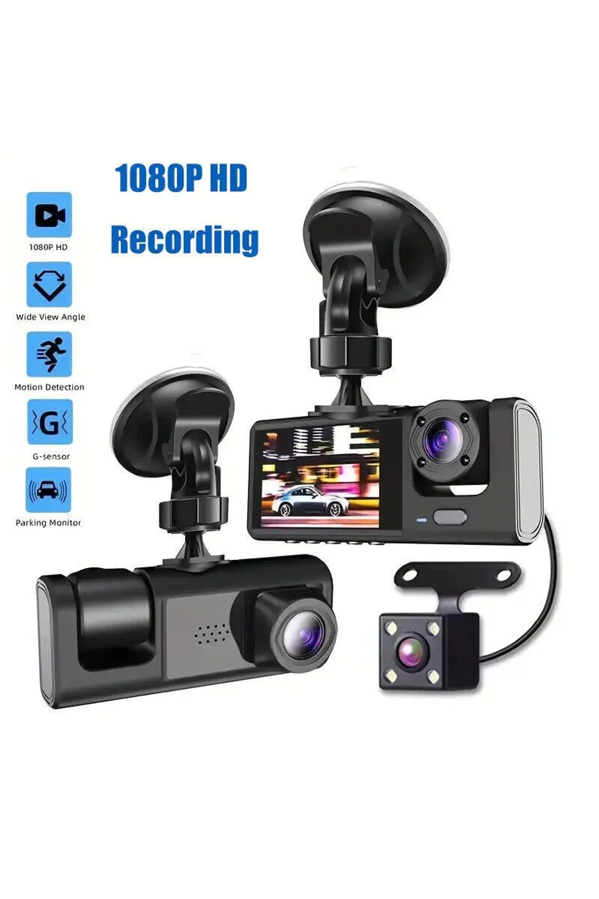 Araç Araba Kamerasi Black Box Traffic Recorder 3 Kameralı (4741) - Just Cheap Store Görsel 4