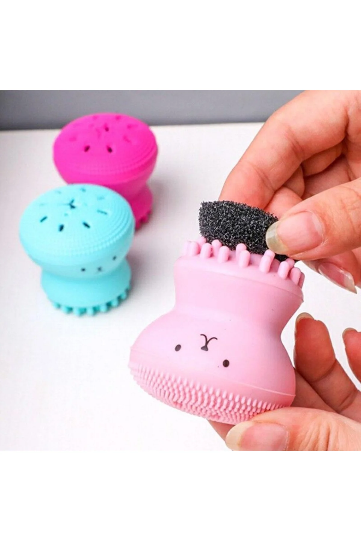 Peeling Etkili Mini El Yüz Cilt Temizleme Fırçası Silikon Temizlenmesi Kolay Siyah Nokta Giderici (4 - Just Cheap Store Görsel 4