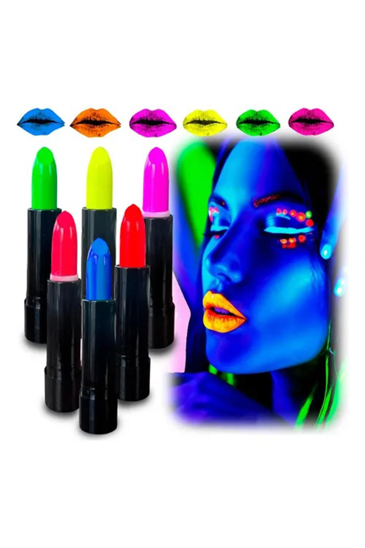 GlowPaint 6’lı Neon Boya – UV Işıkta Parlayan Makyaj Seti (4741) - Just Cheap Store Görsel 4