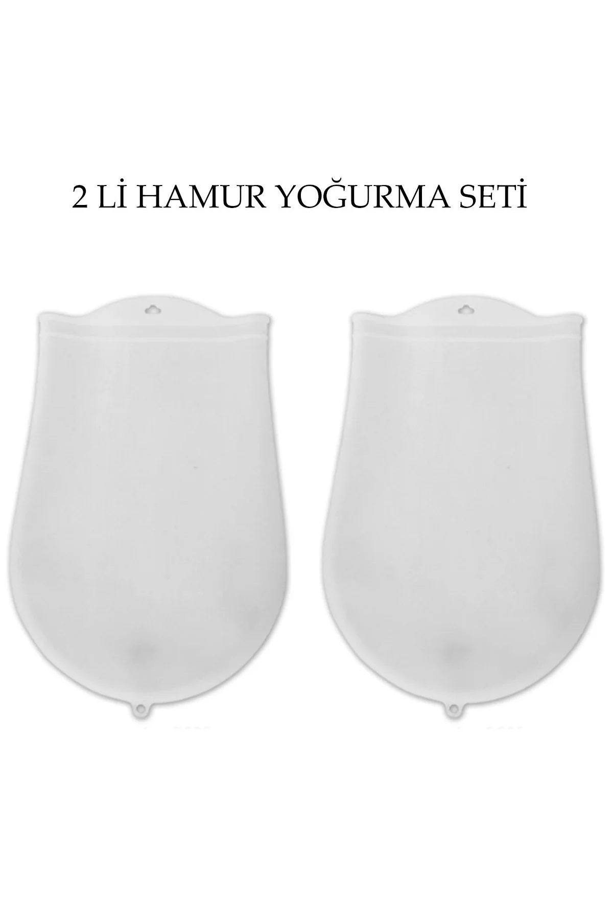 Hamur Torbası 2 li Set Orta ve Büyük Hamur Silikon Şeffaf Yoğurma Torbası Ekmek Makarna Mantı Yoğur