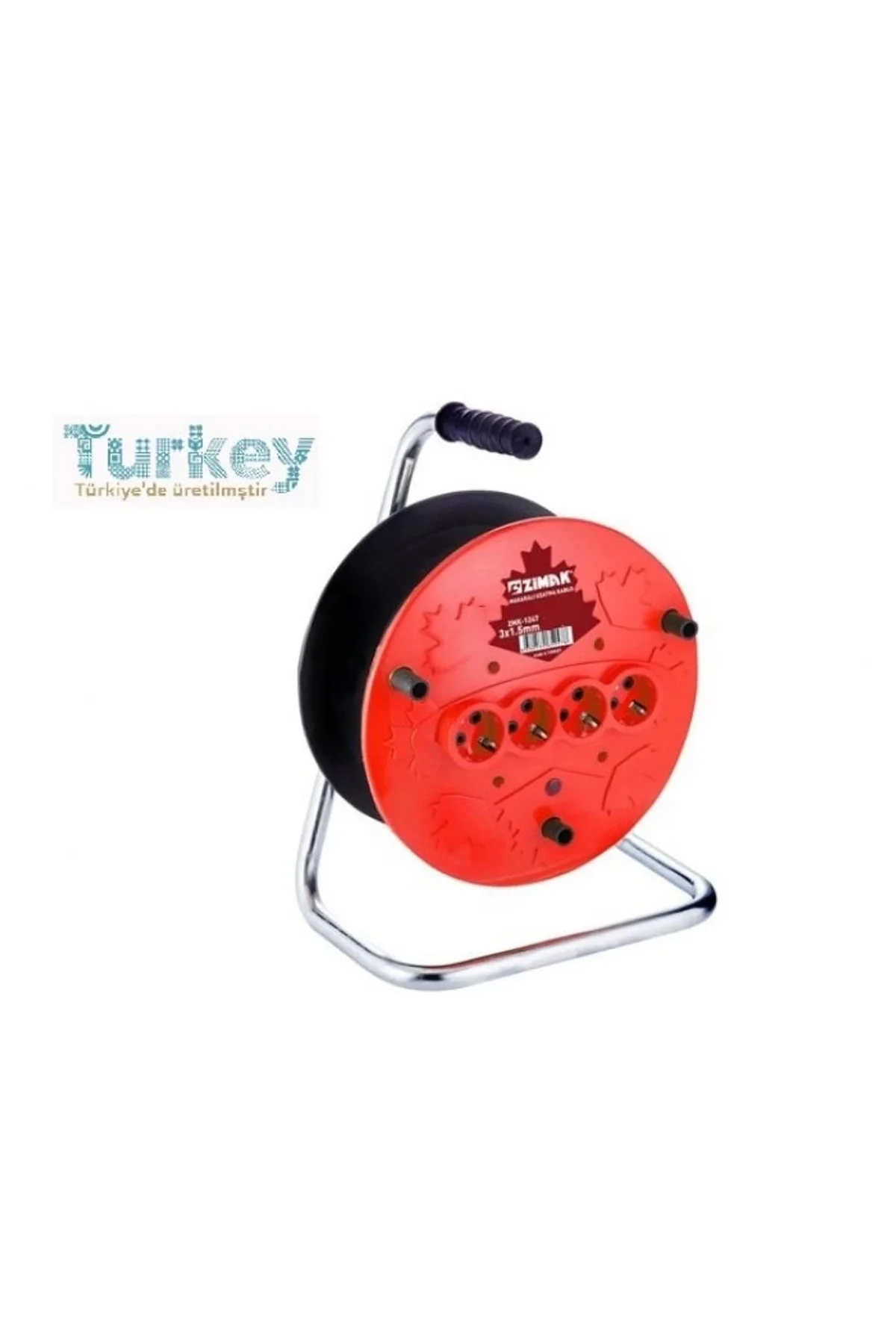 Extra 4lü Elektrik Seyyar Makaralı Uzatma Kablo 50 Metre Taşınabilir