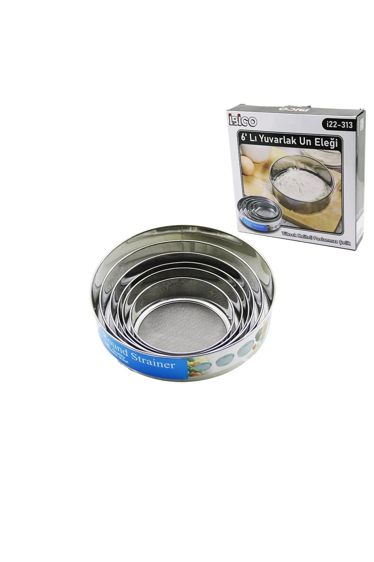 RAUND STRAİNER 6PCS METAL UN ELEK SETİ 15-17.5-19-20.5-24-27CM (4741)