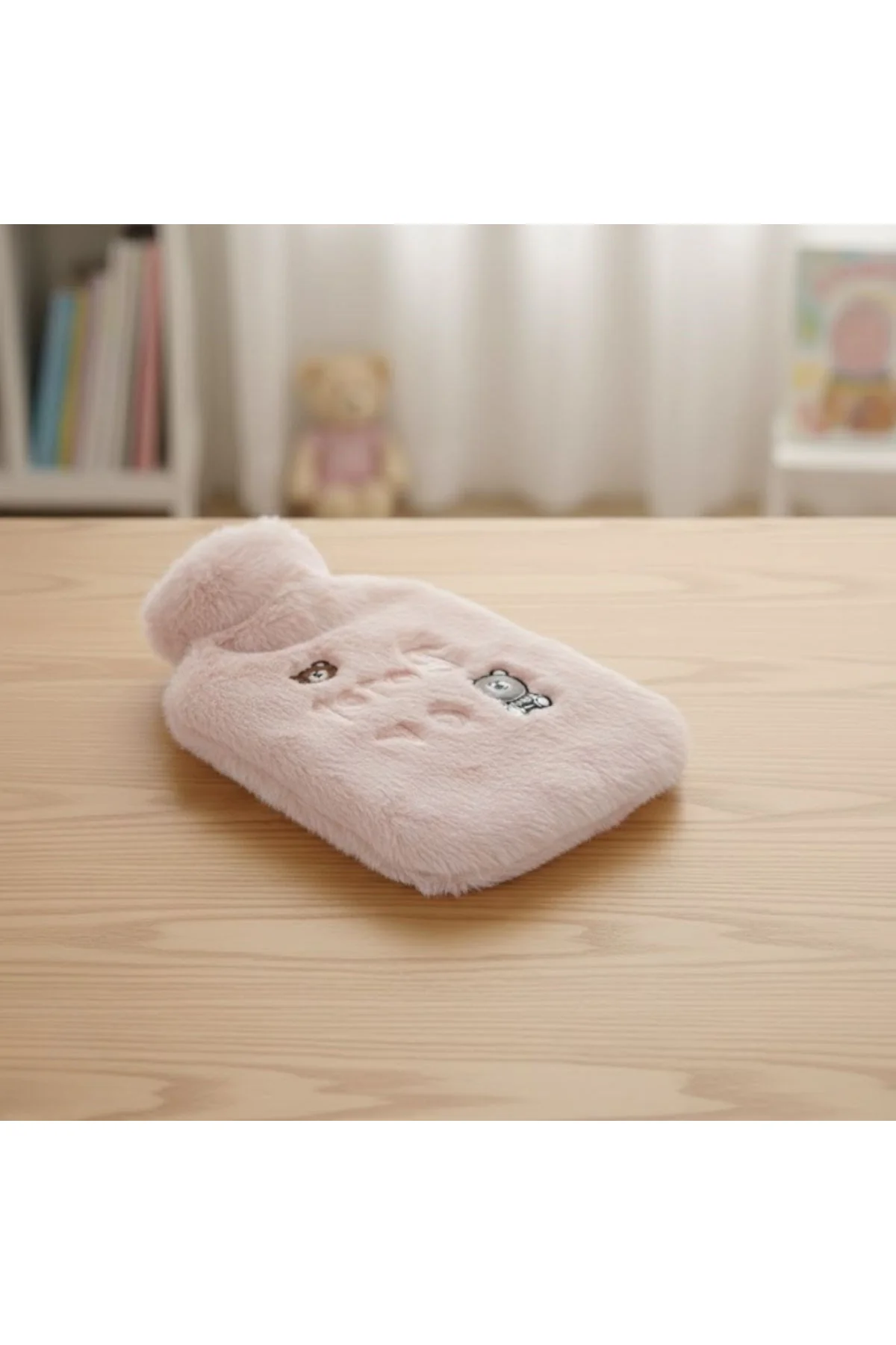 Işıklı Ayıcıklı Figürlü Pembe Peluş Sıcak Su Torbası 1 Lt – Yumuşak Kılıf, Uzun Süre Sıcak Tutan Ter - Just Cheap Store Görsel 4