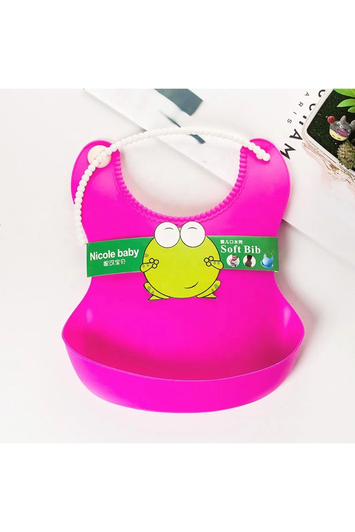Çocuk Bebek Mama Önlüğü Dökülme Engelleyici Bükülebilir Pembe (4741) - Just Cheap Store Görsel 4
