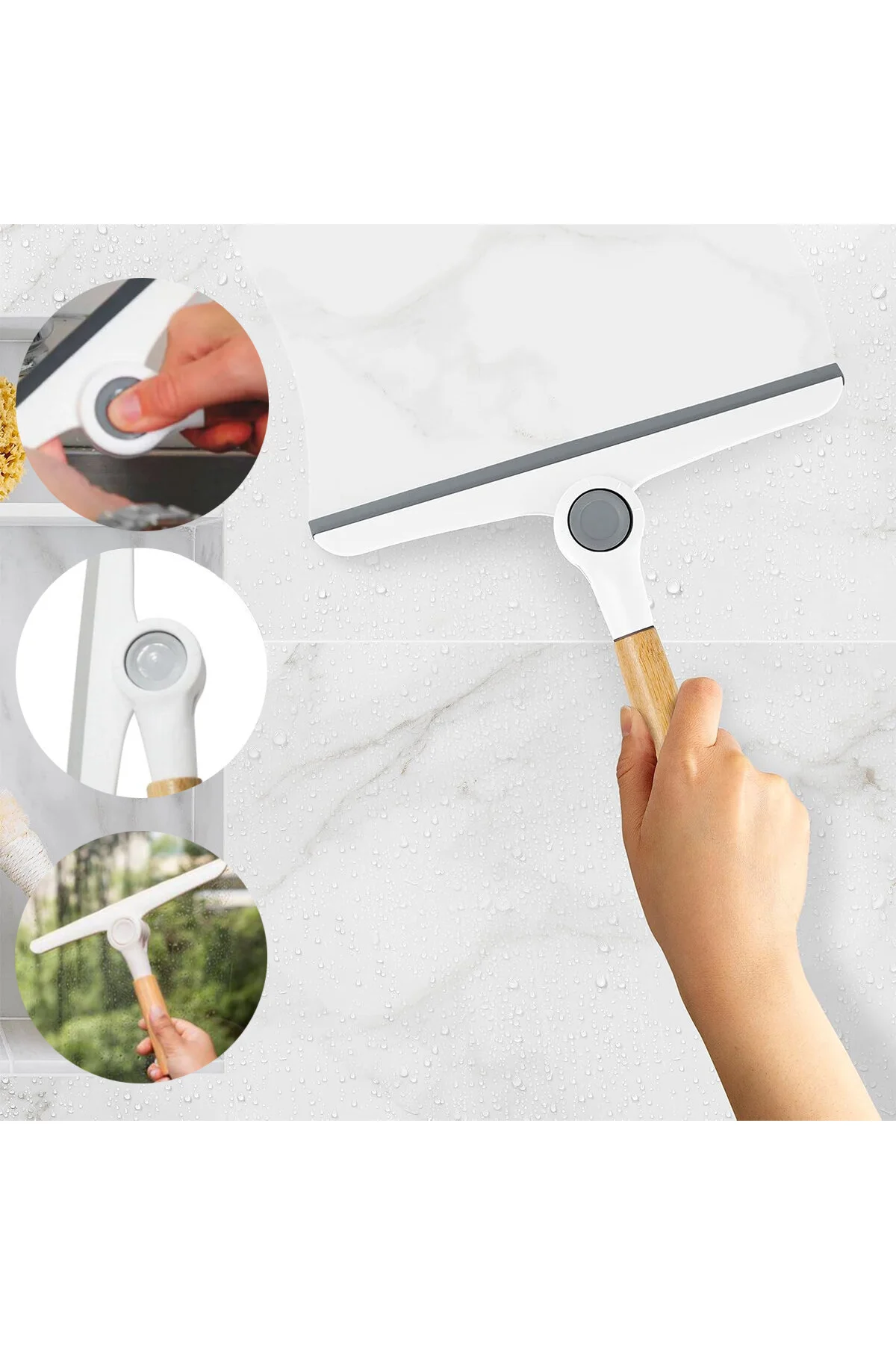 OYNAR BAŞLI CAMSİL - CAM SİLME APARATI AHŞAP SAP - PLASTİK UÇ SAP - 16.5 UÇ : 24CM (4741) - Just Cheap Store Görsel 2