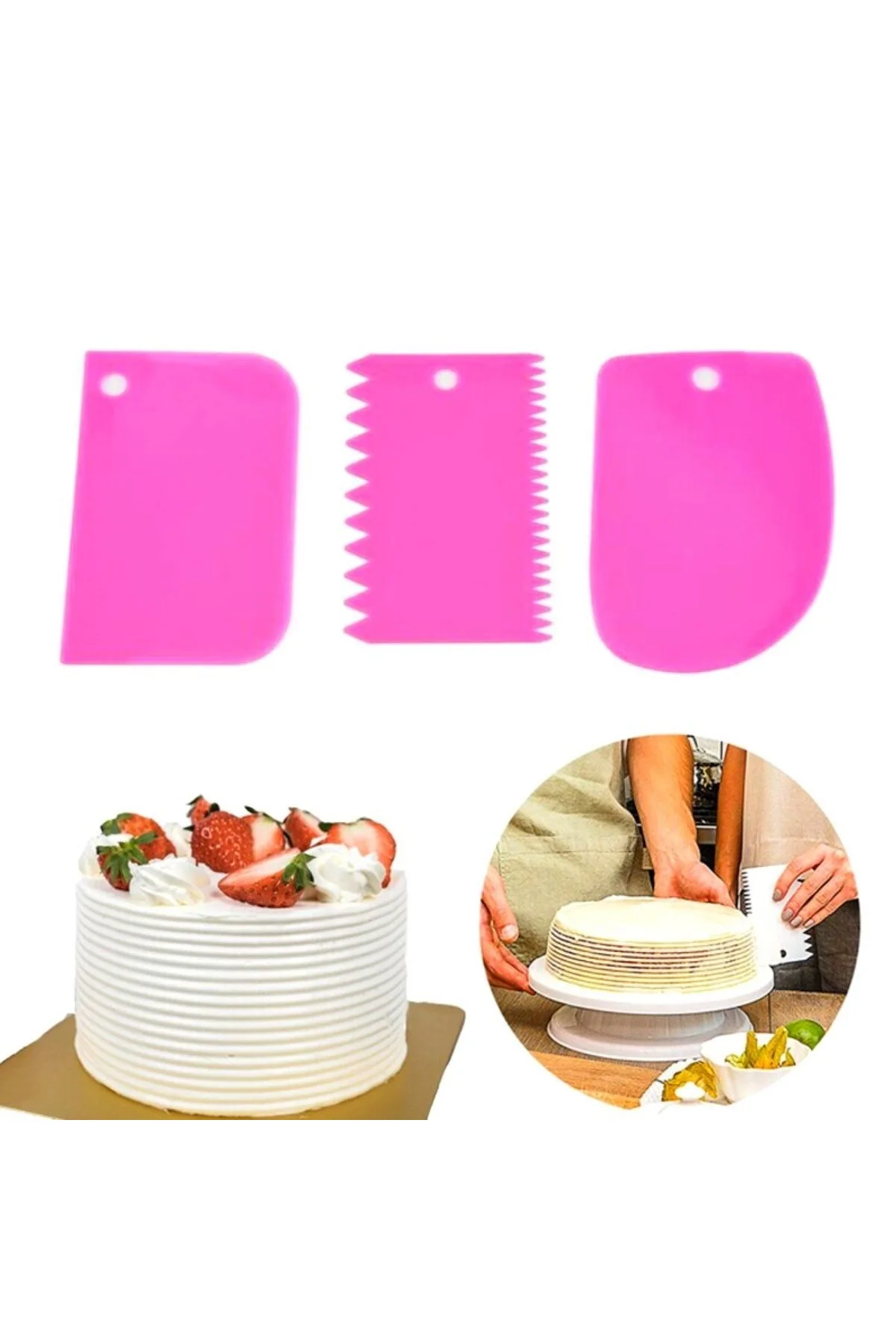 Pasta Hamur Şekillendirici Spatula Kesici Kazıyıcı Dekoratör Set (4741)