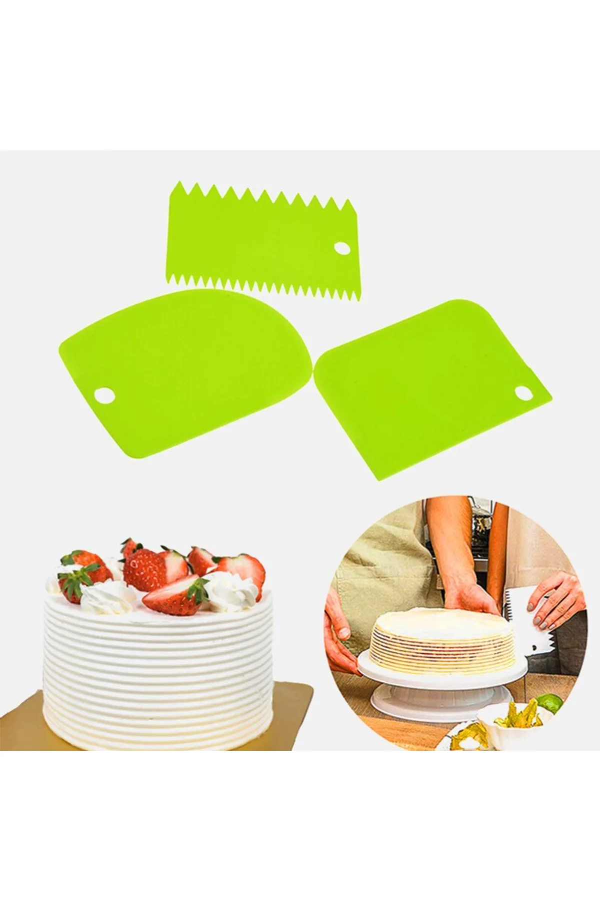 Pasta Hamur Şekillendirici Spatula Kesici Kazıyıcı Dekoratör Set (4741) - Just Cheap Store Görsel 3