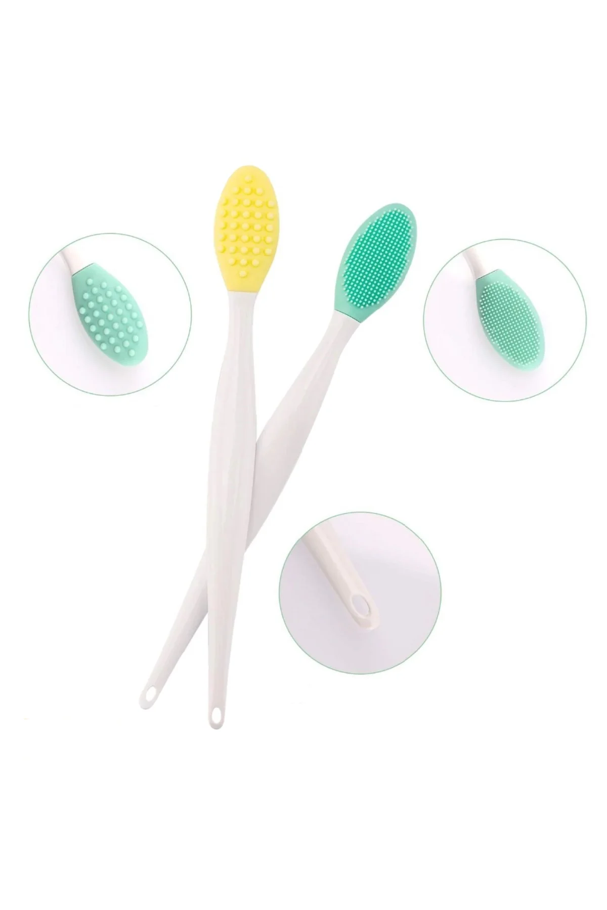 2 Adet Dudak Fırçası Peeling Etkili Gözenek Siyah Nokta Temizleyici Akne Giderici Çift Yönlü Fırça ( - Just Cheap Store Görsel 4