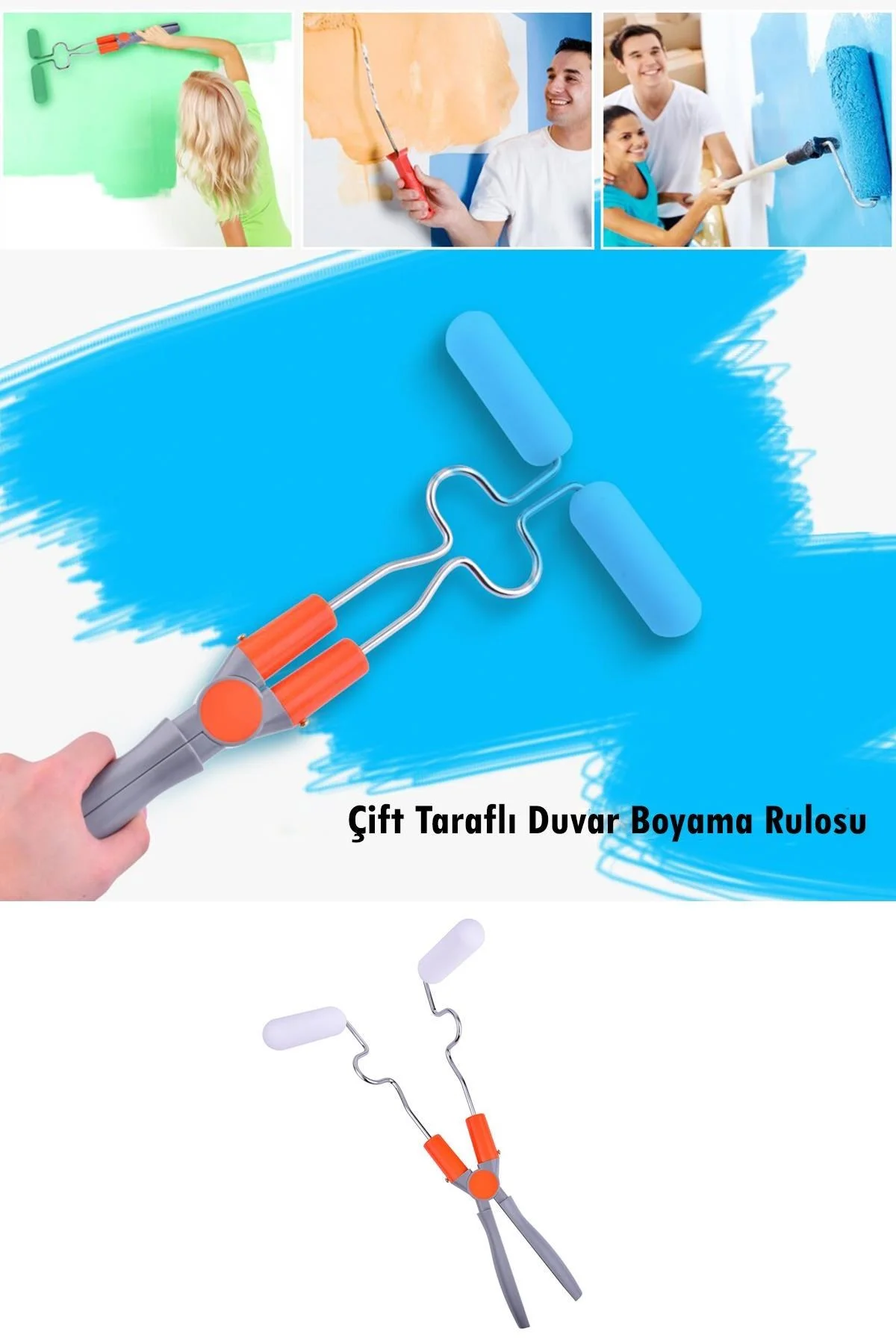 Nano Süngerli Damlatmaz Mobilya ve Duvar Boyama Rulosu Hem Köşe Hem Düz Zemin (4741) - Just Cheap Store Görsel 5
