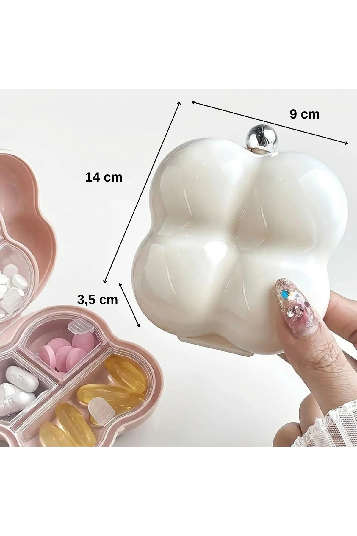 Kompakt Çiçek Model İlaç Kutusu – 7 Bölmeli Günlük ve Seyahat Tipi Mini Hap Düzenleyici (4741) - Just Cheap Store Görsel 5