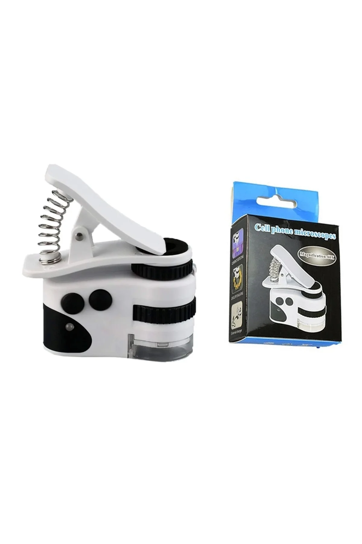 Nikula- 60x Mini Cep Telefonu Için Mandallı Mikroskop Uv Ledli Büyüteç Model Al2431