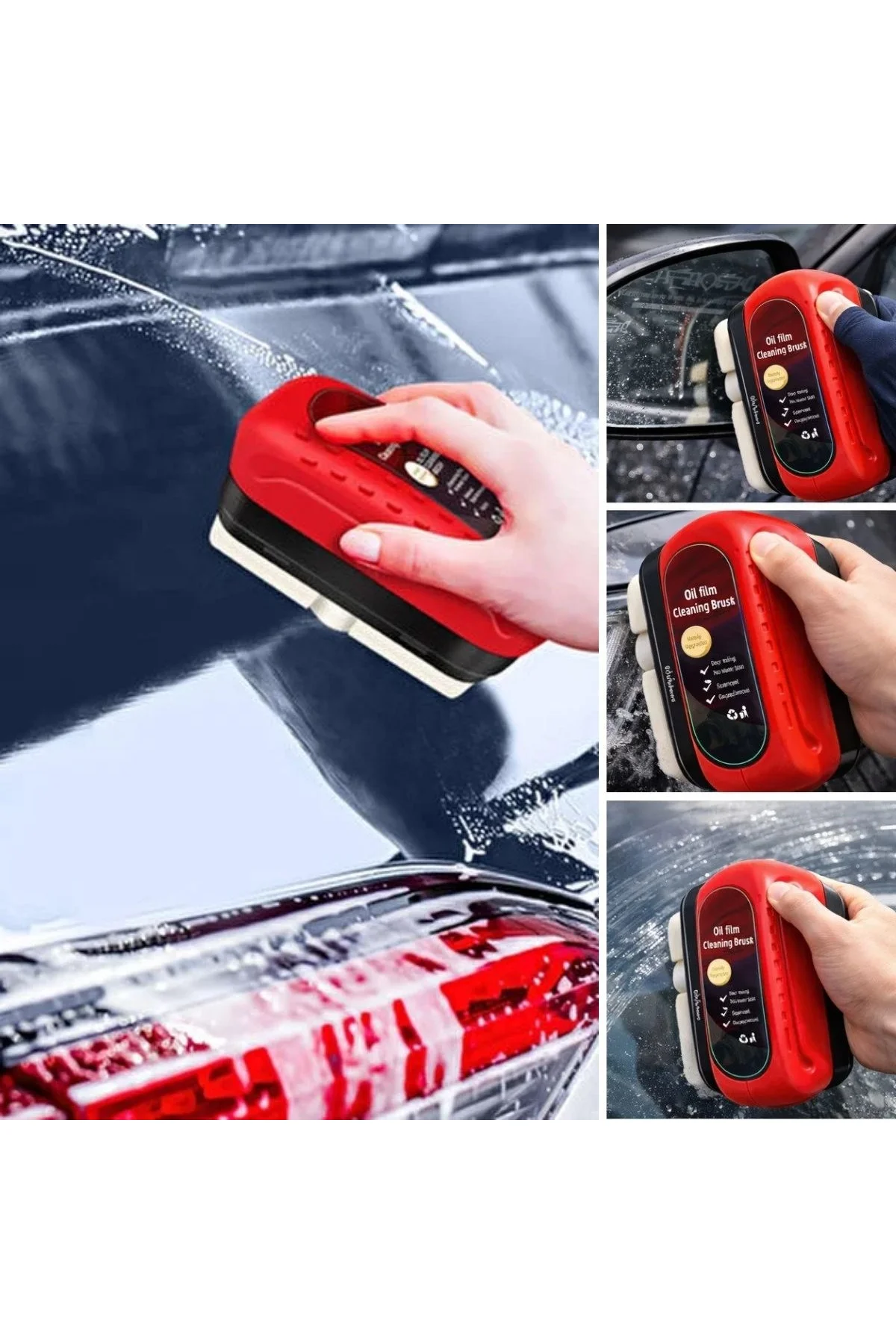 Araç Cam Buğu Önleyici Sünger – Ergonomik Tutacaklı Yan Ayna &amp;amp; İç Cam Yağ Filmi Temizleyici - Just Cheap Store Görsel 3
