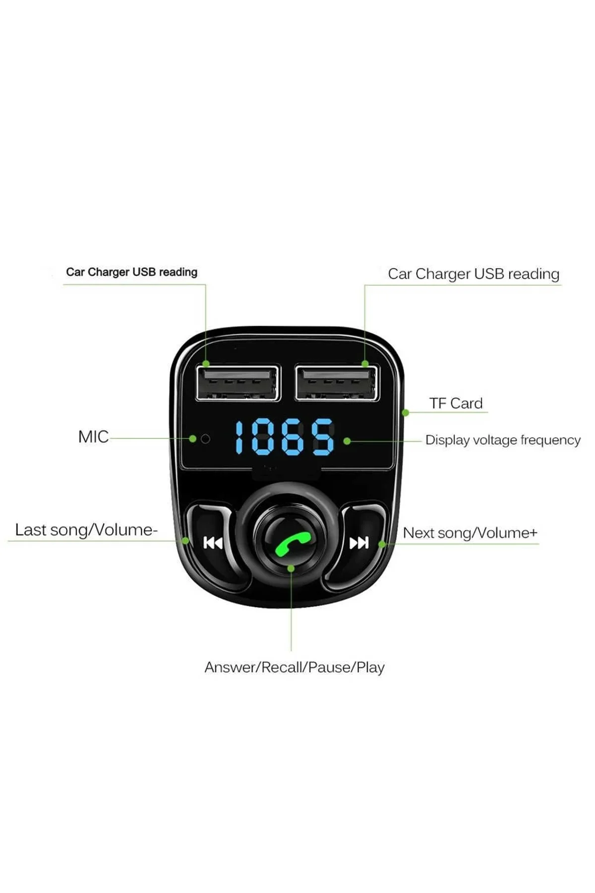 Carx8 Bluetooth Araç Kiti Fm Transmitter