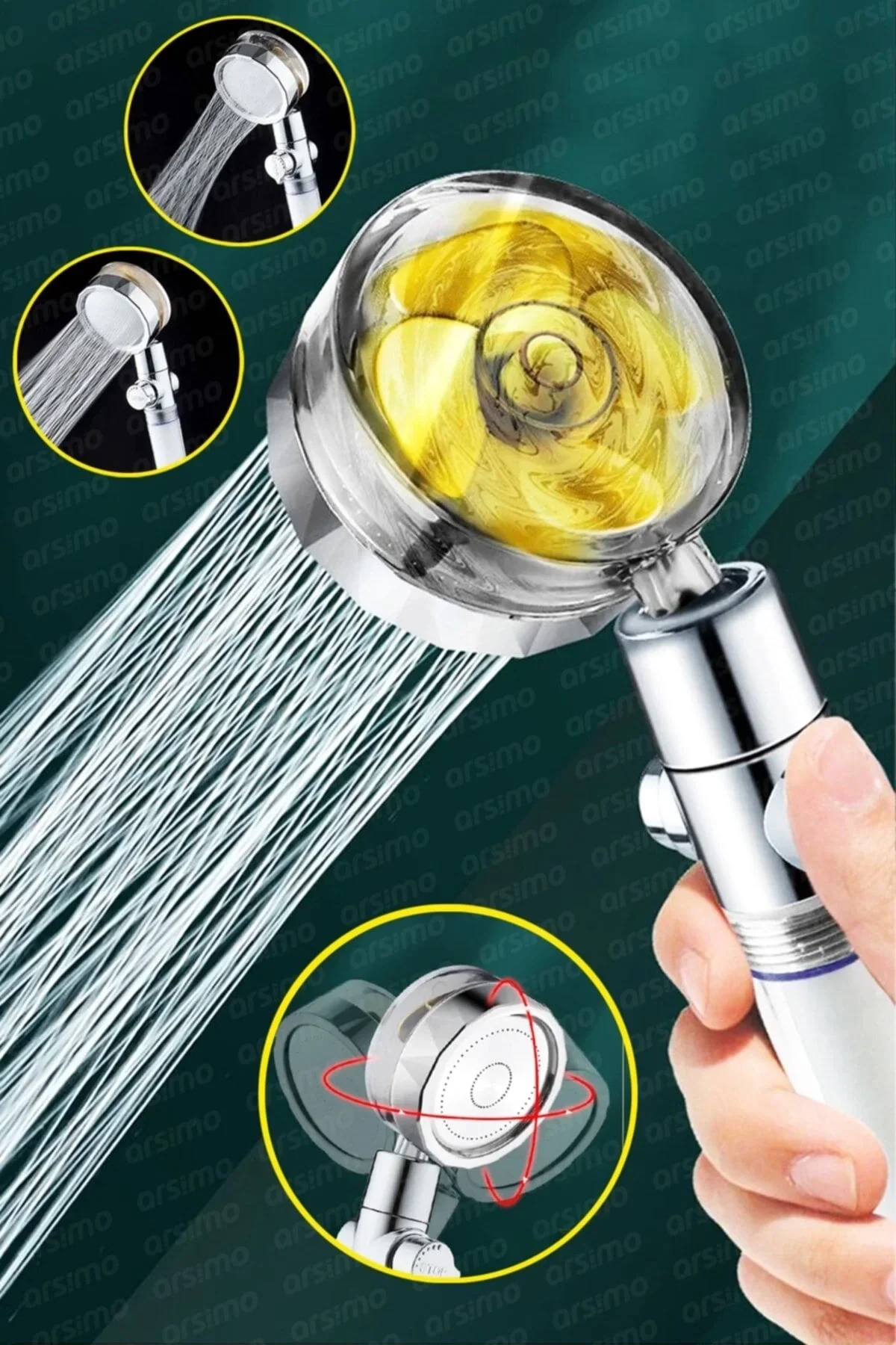 Duş Başlığı Turbo Pervaneli Serinletici Tasarım - Just Cheap Store Görsel 2