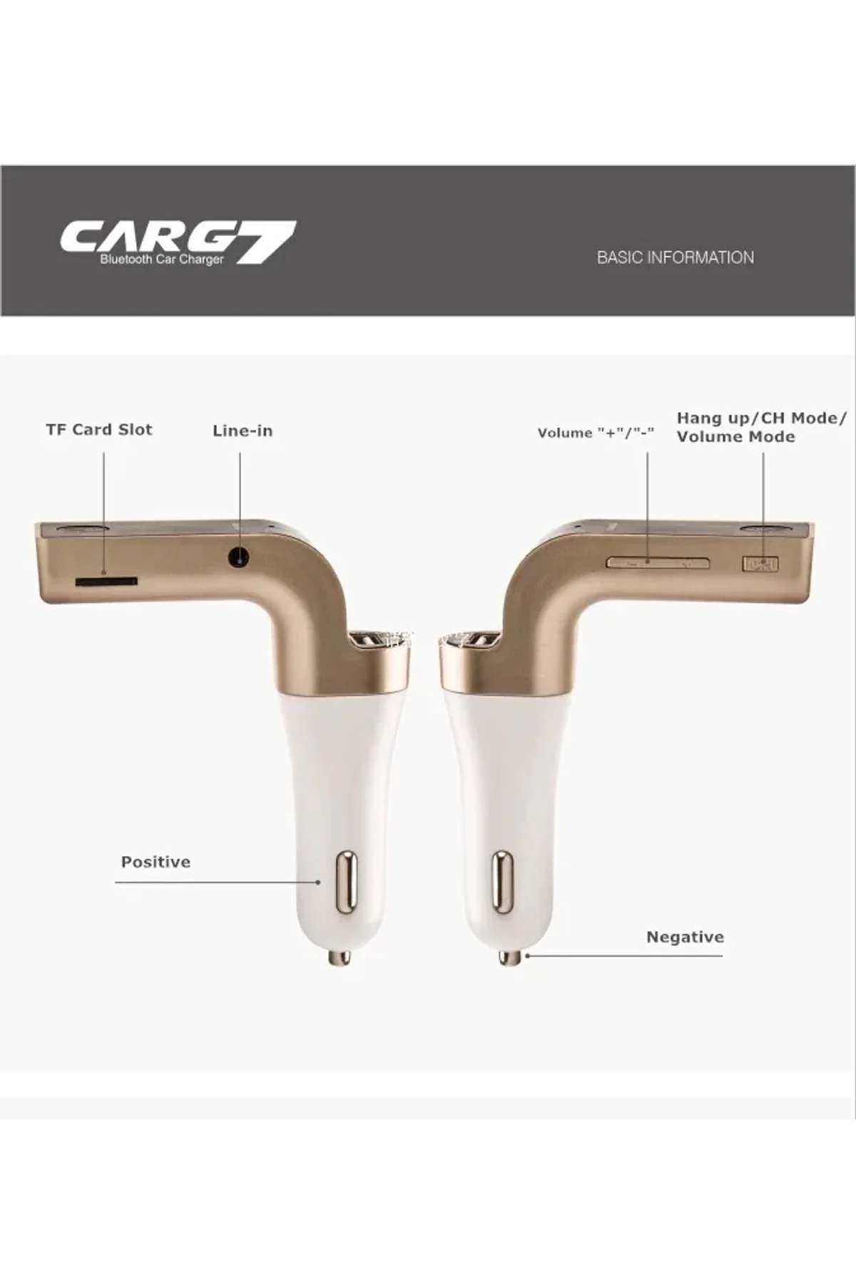 Carg7 Bluetooth Araç Fm Transmitter Usb Girişli - Just Cheap Store Görsel 3