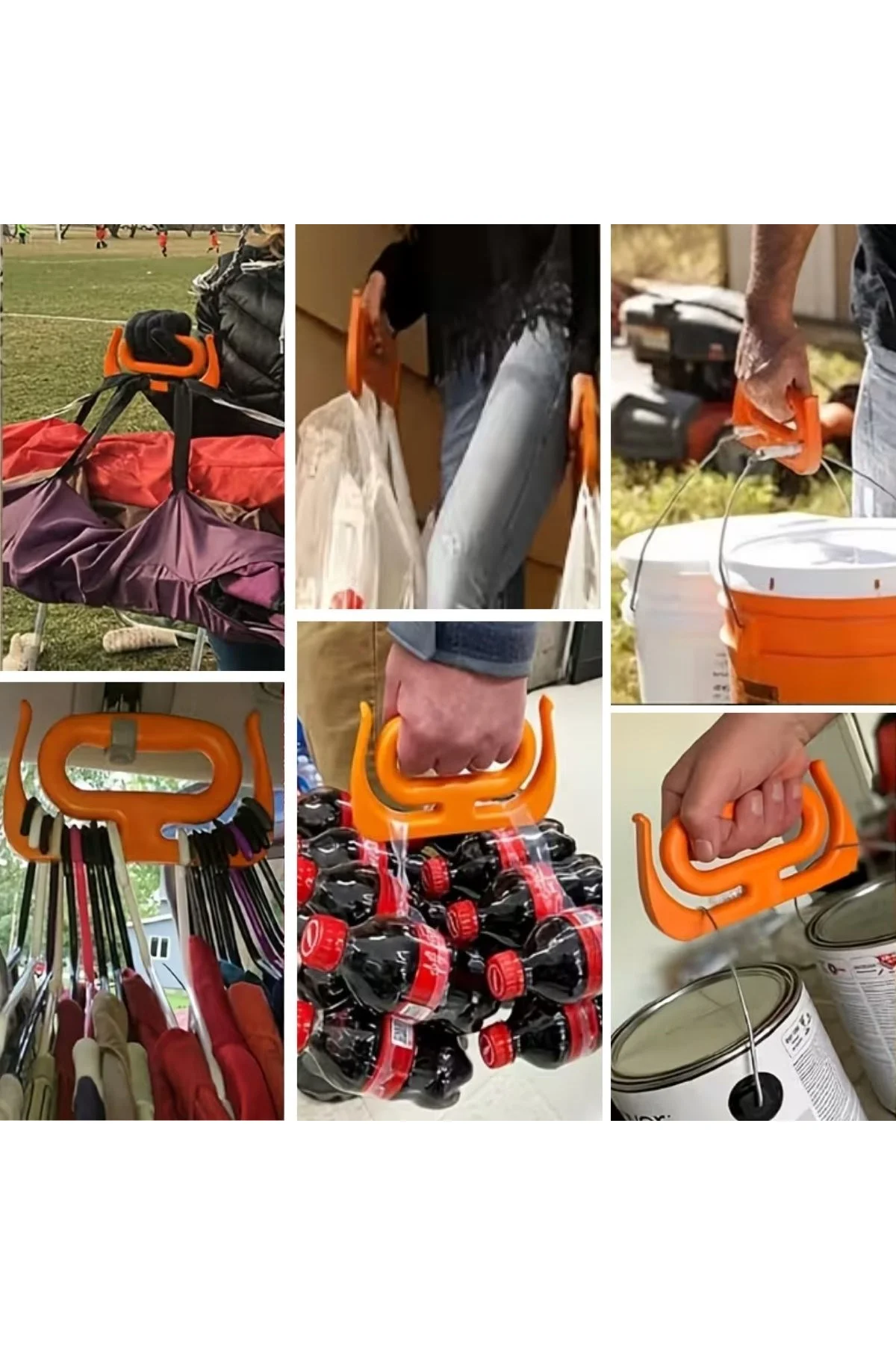 Ergonomik Poşet Taşıma Aparatı – Ağır Yük Taşıyıcı Tutacak, Elden Kesme Yapmayan Kolay Taşıma Kancas - Just Cheap Store Görsel 4