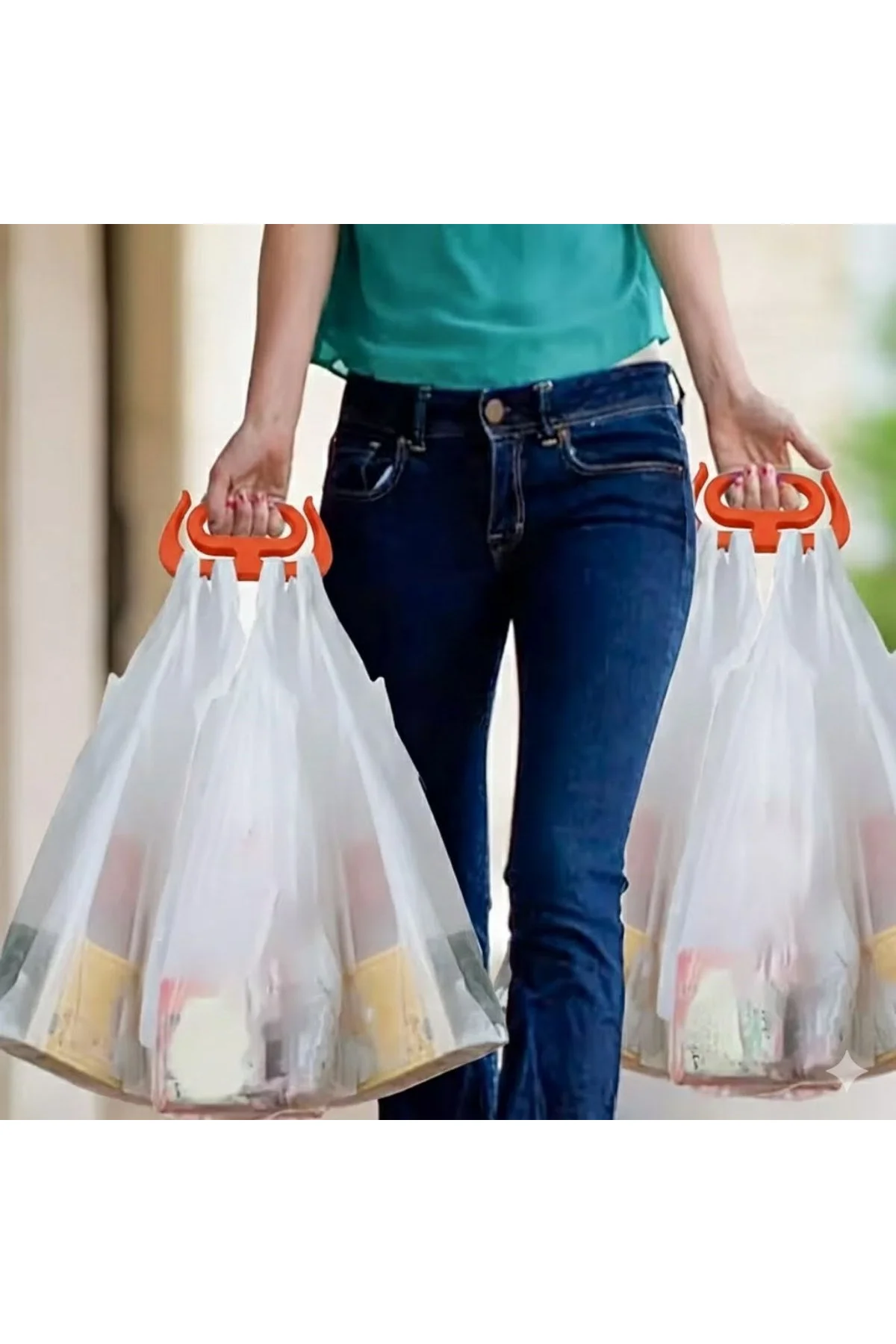 Ergonomik Poşet Taşıma Aparatı – Ağır Yük Taşıyıcı Tutacak, Elden Kesme Yapmayan Kolay Taşıma Kancas - Just Cheap Store Görsel 3