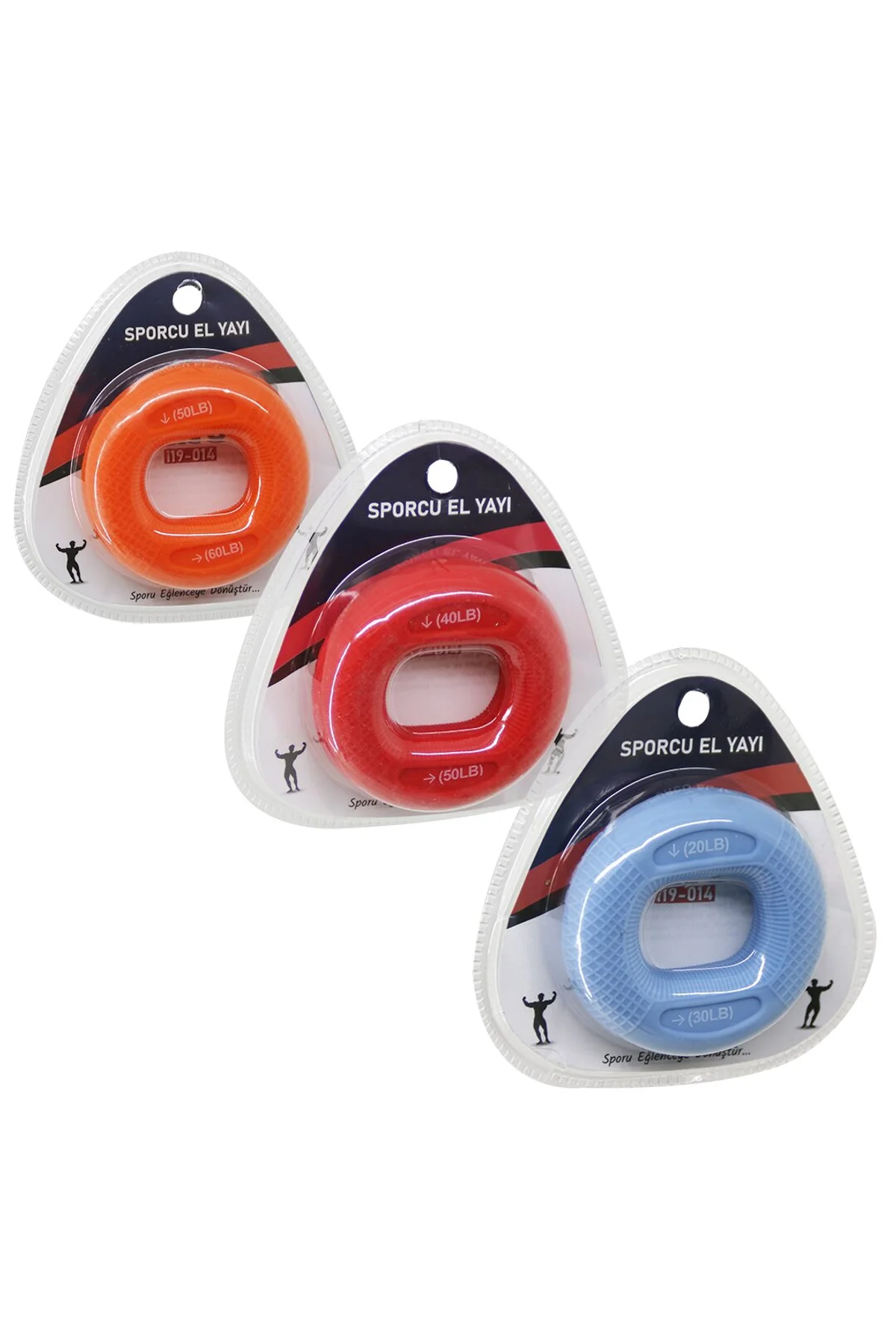 HALKA MODEL RENKLİ SPORCU SİLİKON EL YAYI ÇİFT KULLANIM = 20-30LBS - 40-50LBS - 50-60LBS (4741)