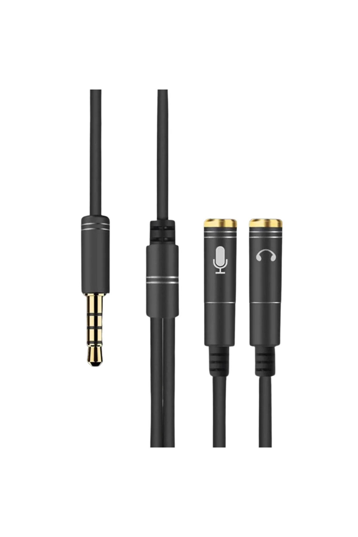 1 Erkek 2 Dişi 3.5 mm Kulaklık ve Mikrofon Ayırıcı Çoklayıcı Aux Kablo (4741) - Just Cheap Store Görsel 3
