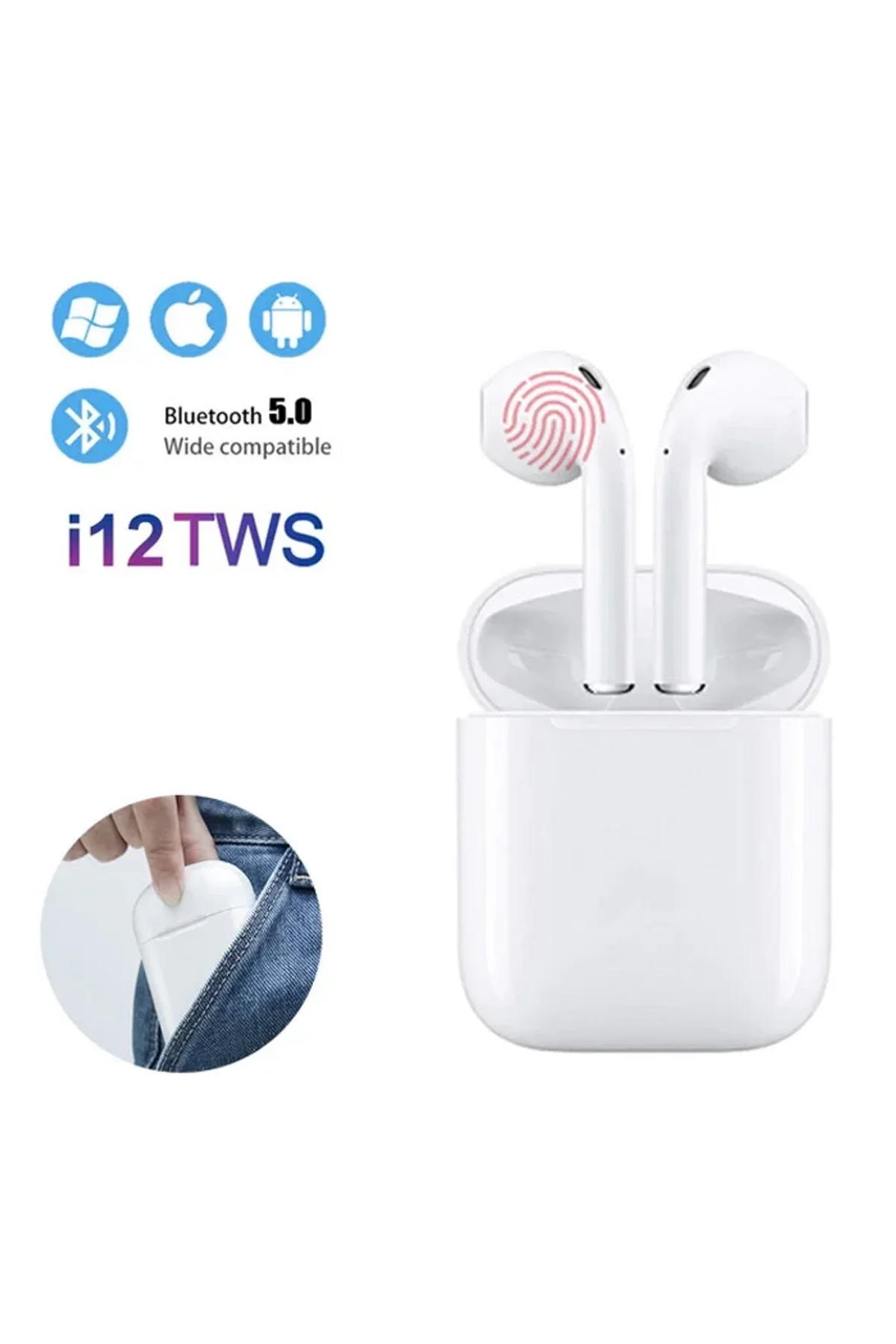 İ12 Wireless Air Bluetooth Kablosuz Kulaklık - Just Cheap Store Görsel 4