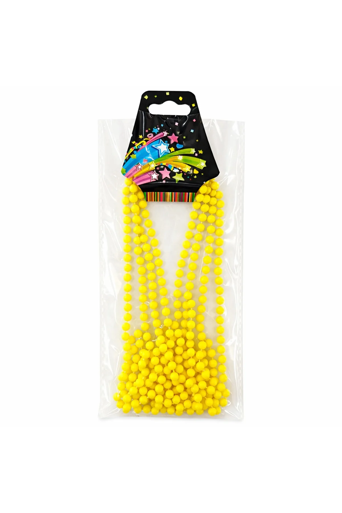 Neon Sarı Boncuk Kolye 80 cm – Retro 80’ler 90’lar Parti Aksesuarı (4741) - Just Cheap Store Görsel 2