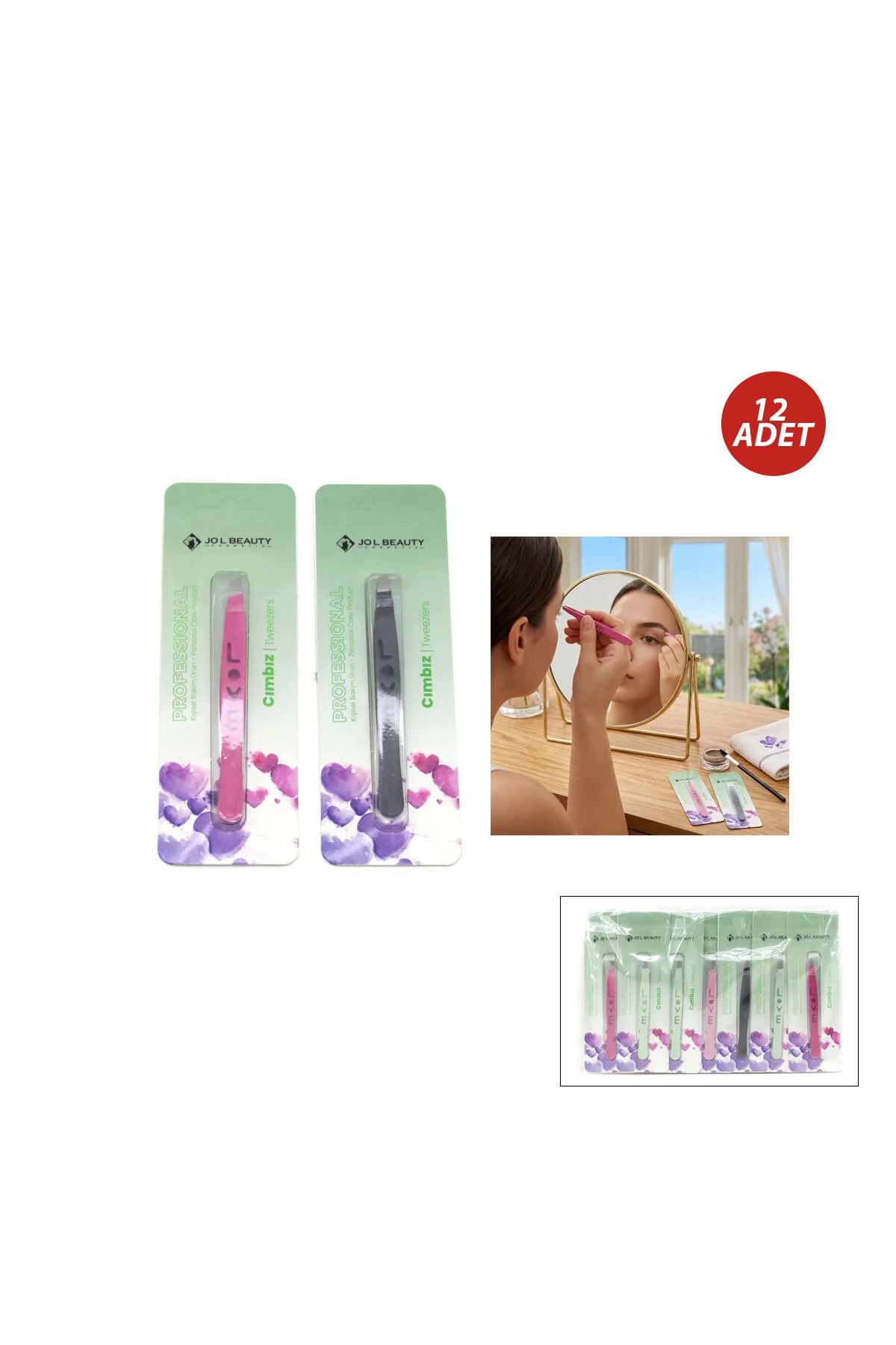12 ADET LOVE CIMBIZ RENKLİ (4741)