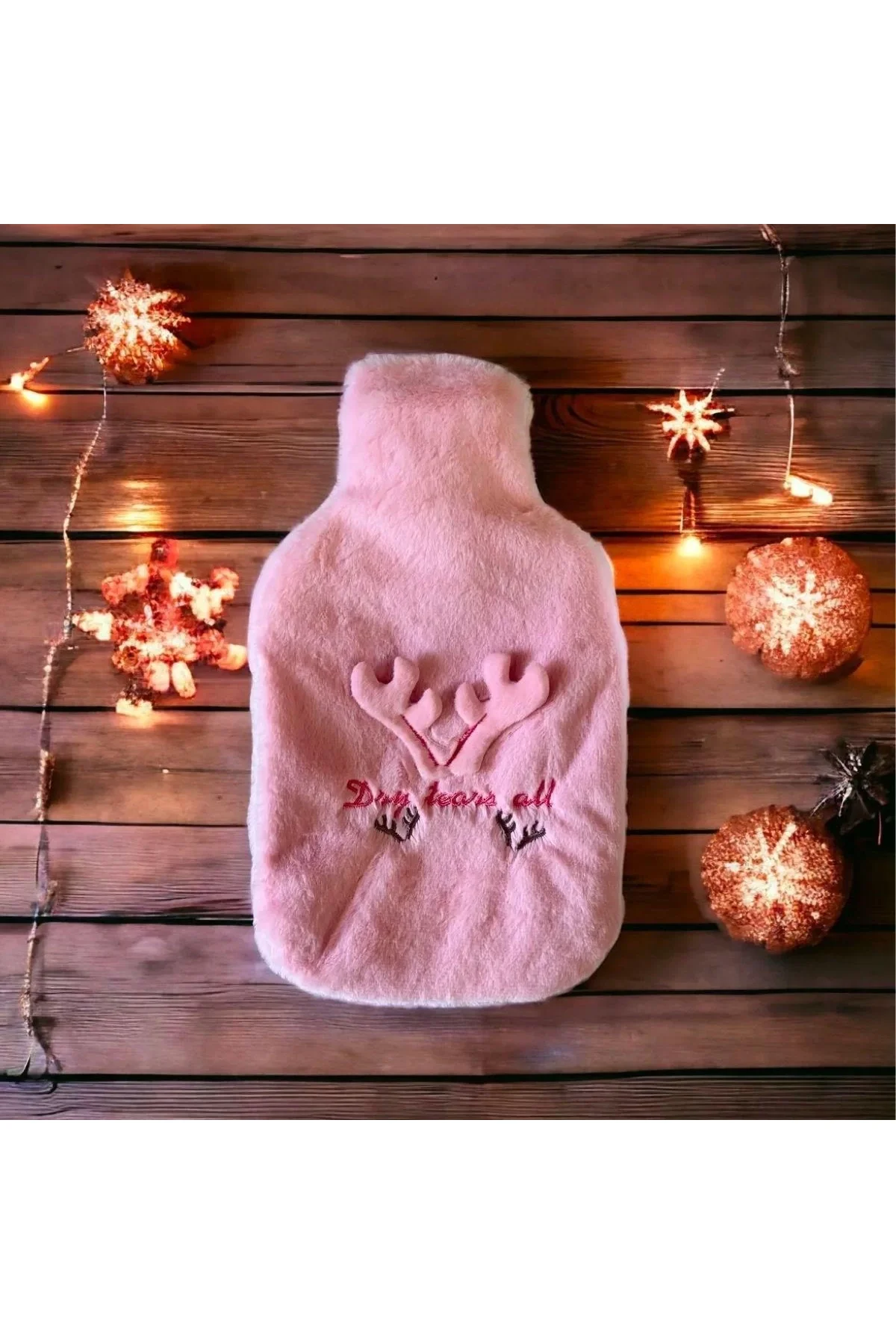 2 Litrelik Geyikli Model Peluş Kılıflı Sıcak Su Torbası