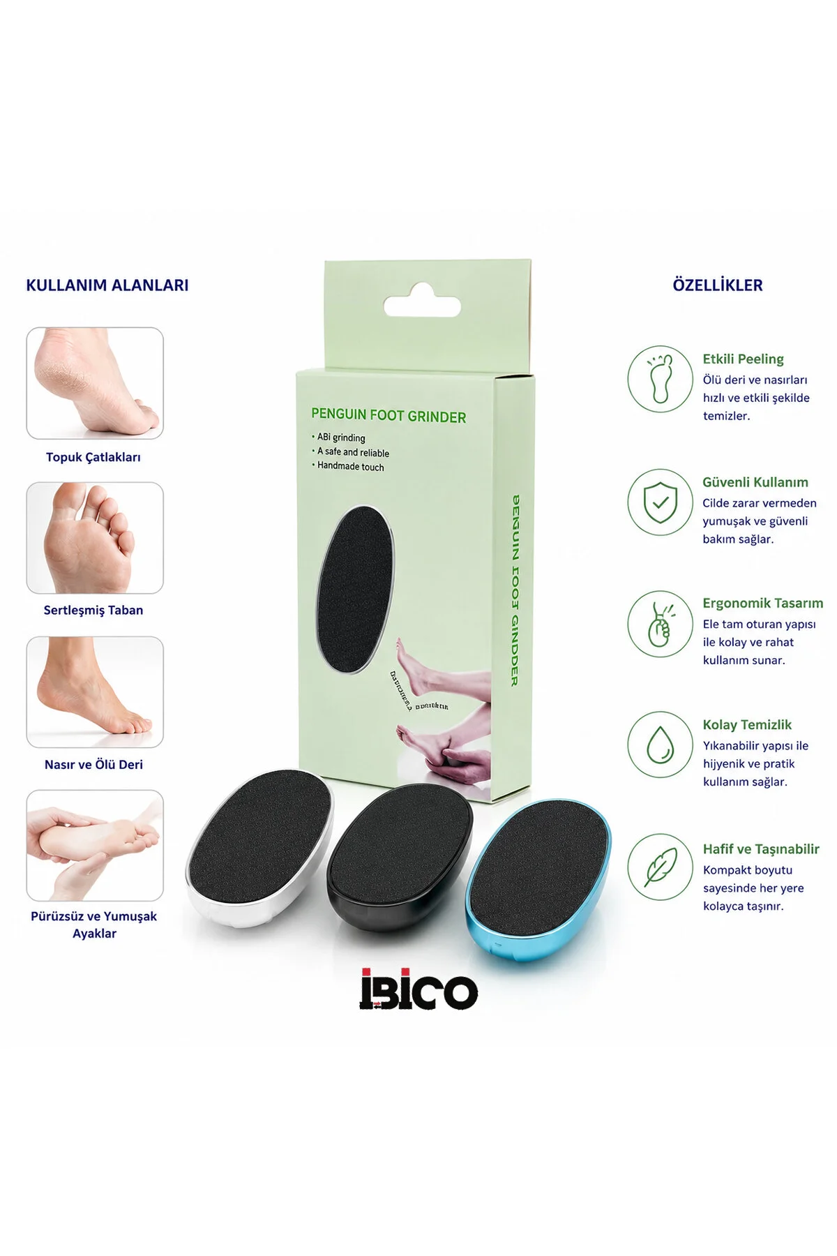 PENGUIN FOOT GRINDER AYAK - TOPUK TÖRPÜ RENKLİ HERHANGİ BİR RENKTEN 1 ADET GÖNDERİLİR (4741)