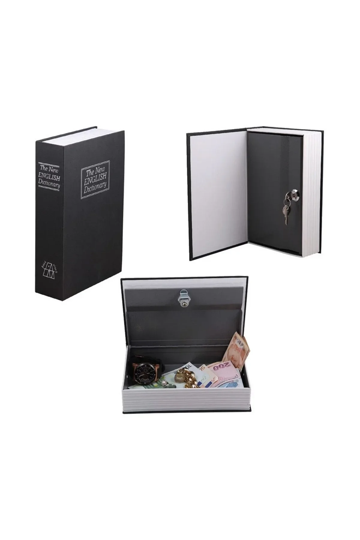 Kitap Şeklinde Gizli Kasa Kilitli kumbara Büyük Boy - Just Cheap Store Görsel 4
