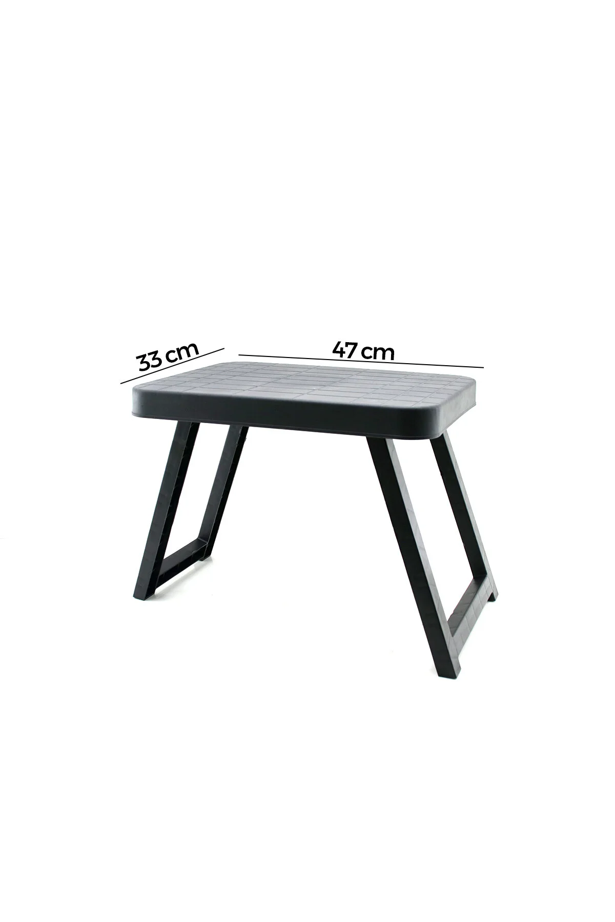 10 ADET KÜÇÜK= 47X33CM KAMP - PİKNİK MASASI SİYAH PLASTİK KATLANABİLİR AYAKLI=38CM (4741)