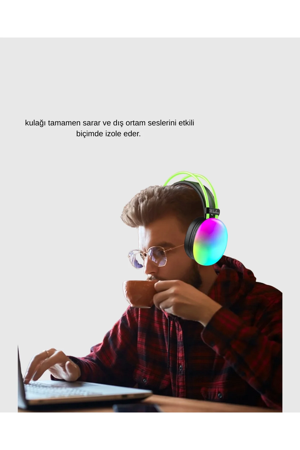 Ergonomik Rgb Bluetooth Kulaklık 3d Ses Yeni Nesil - Just Cheap Store Görsel 5