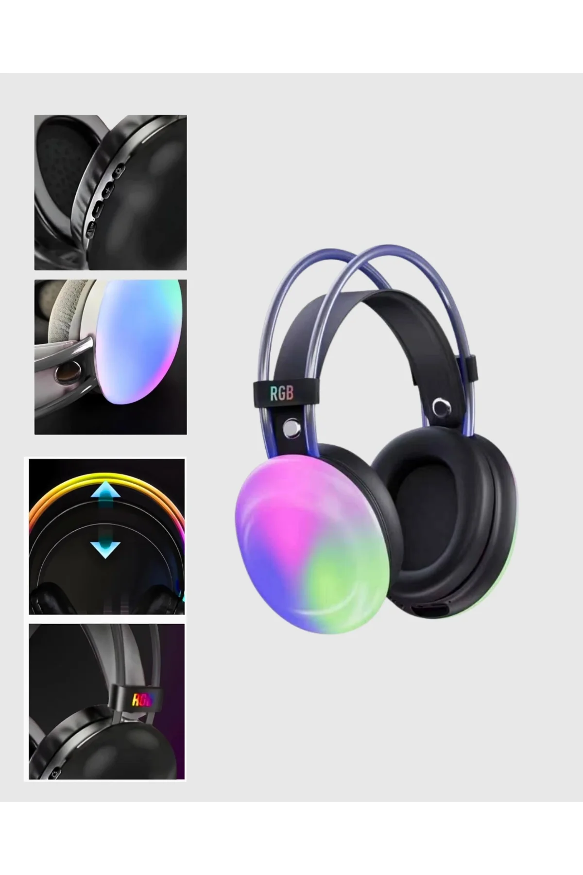 Ergonomik Rgb Bluetooth Kulaklık 3d Ses Yeni Nesil - Just Cheap Store Görsel 3