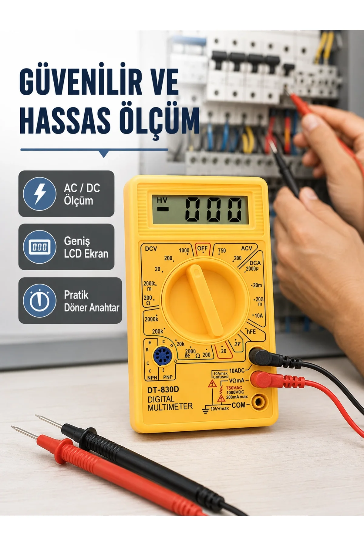 Lcd Ekranlı Dijital Ölçü Aleti Ev Ve Atölye Kullanımı Yeni Nesil
